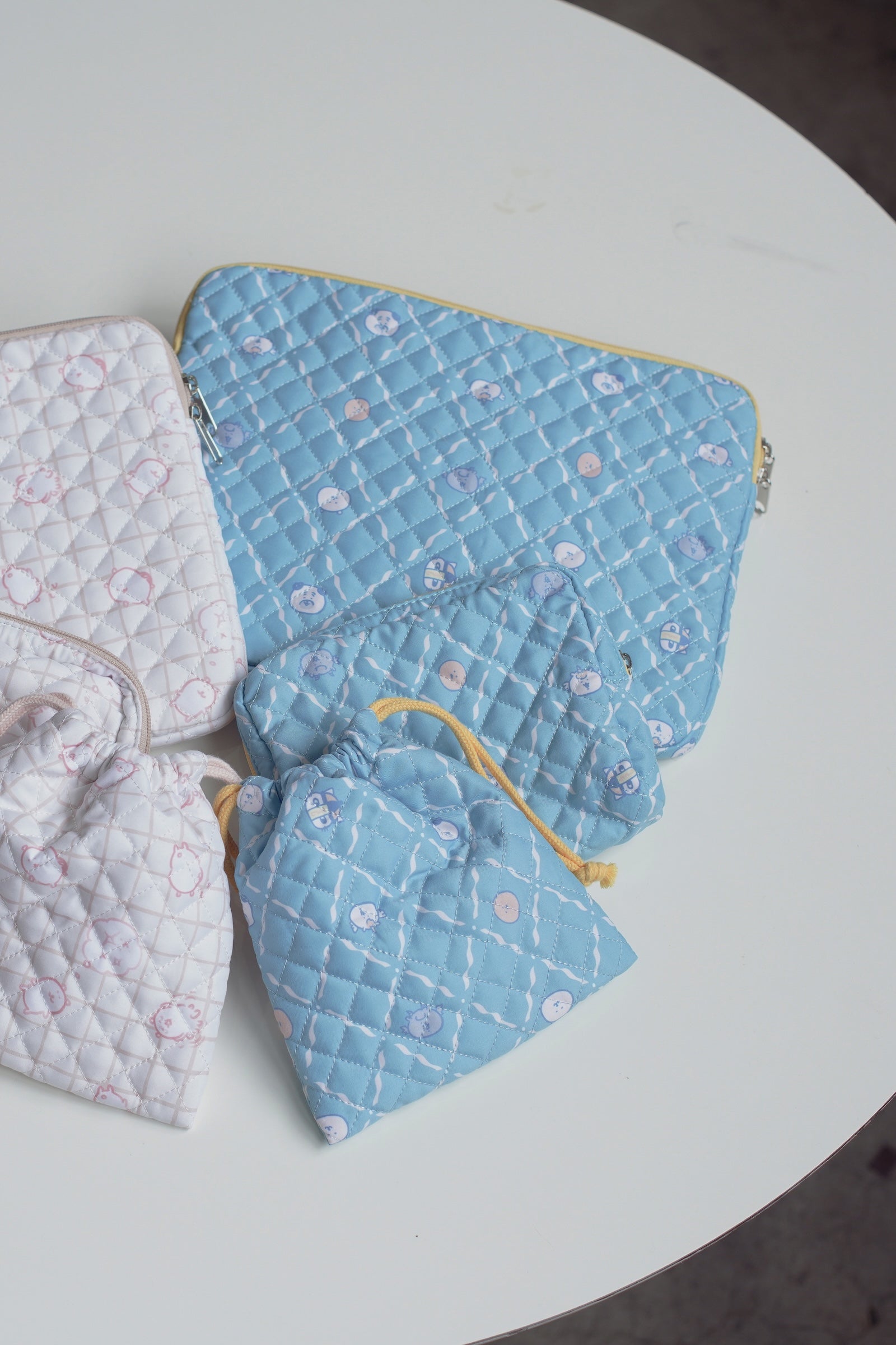 ナガノキャラクターズ マルチケース お顔ならび ブルー