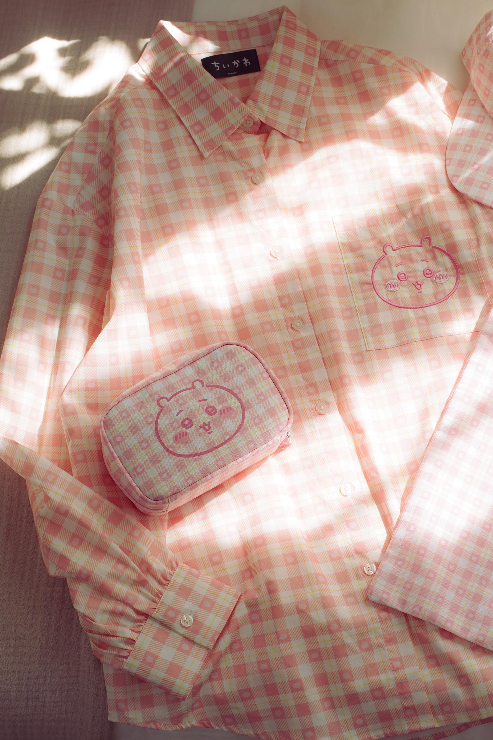 ちいかわ チェックシリーズ シャツ ちいかわ ピンク