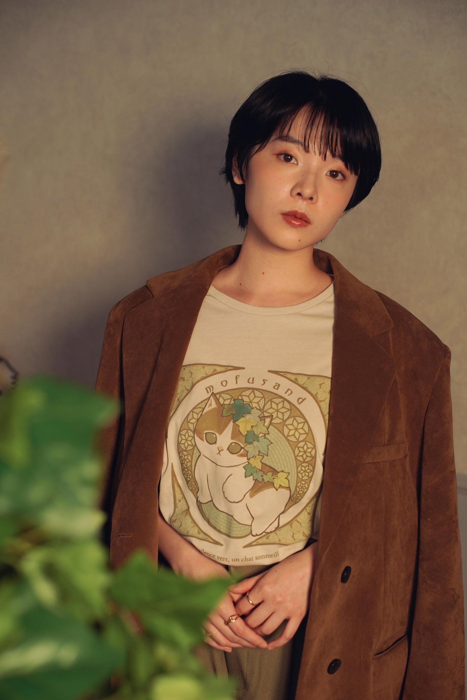 mofusand Tシャツ アールヌーヴォー風 アイビー ナチュラル