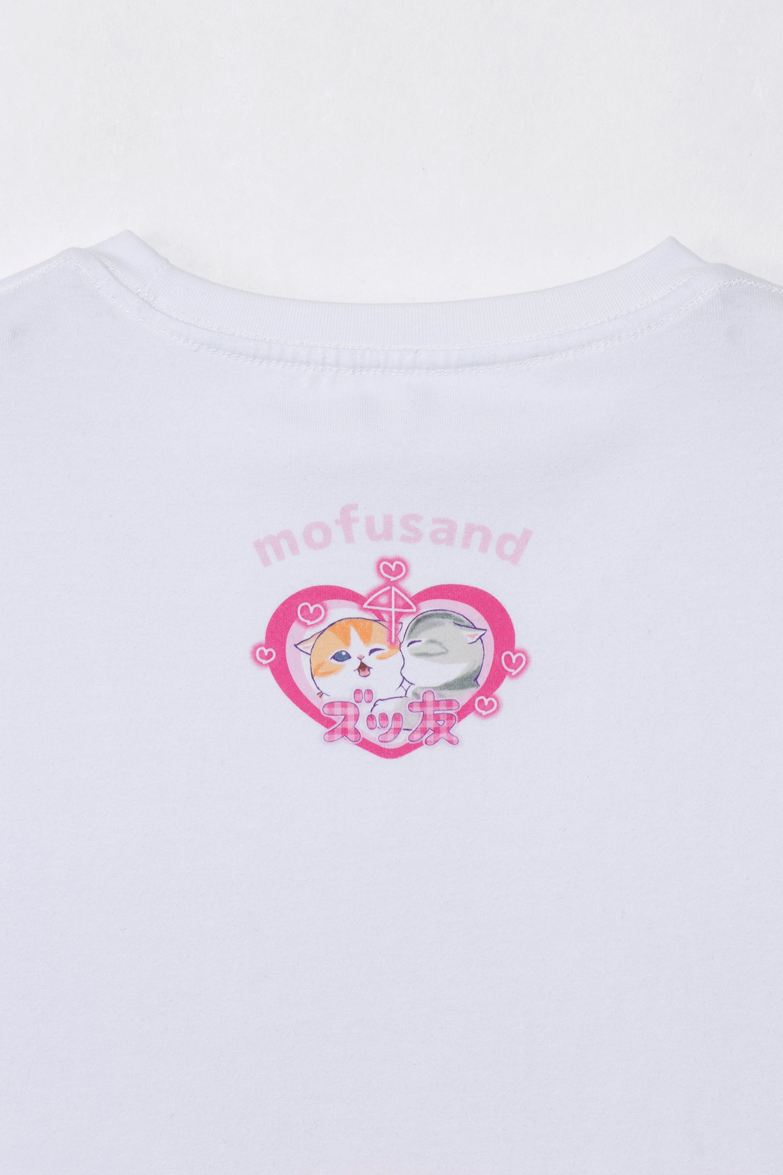 mofusand Tシャツ ぎゃるにゃん IOVE CATS ホワイト