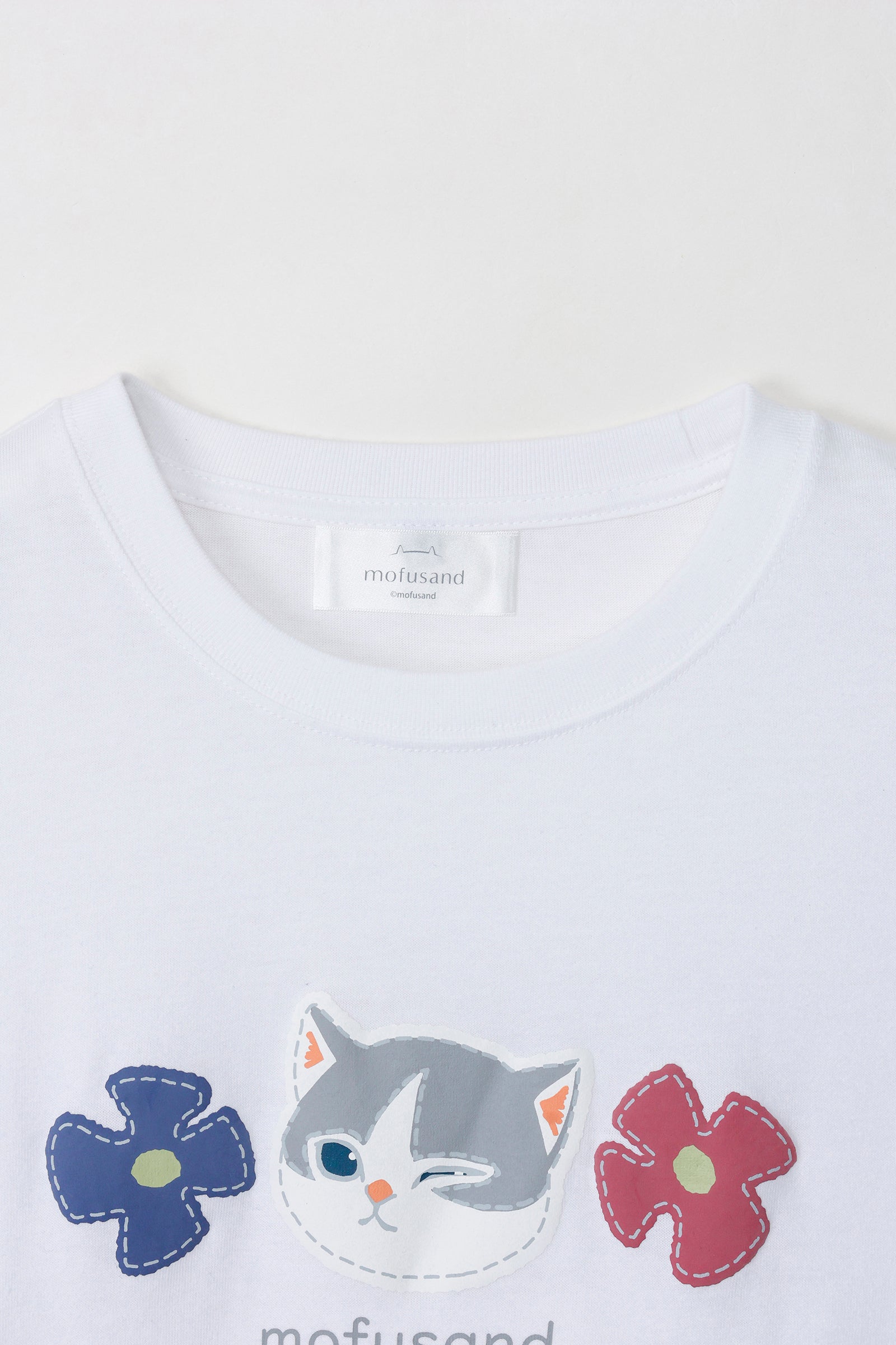 【Black Friday対象商品】mofusand 7分丈Tシャツ ハチワレ ホワイト