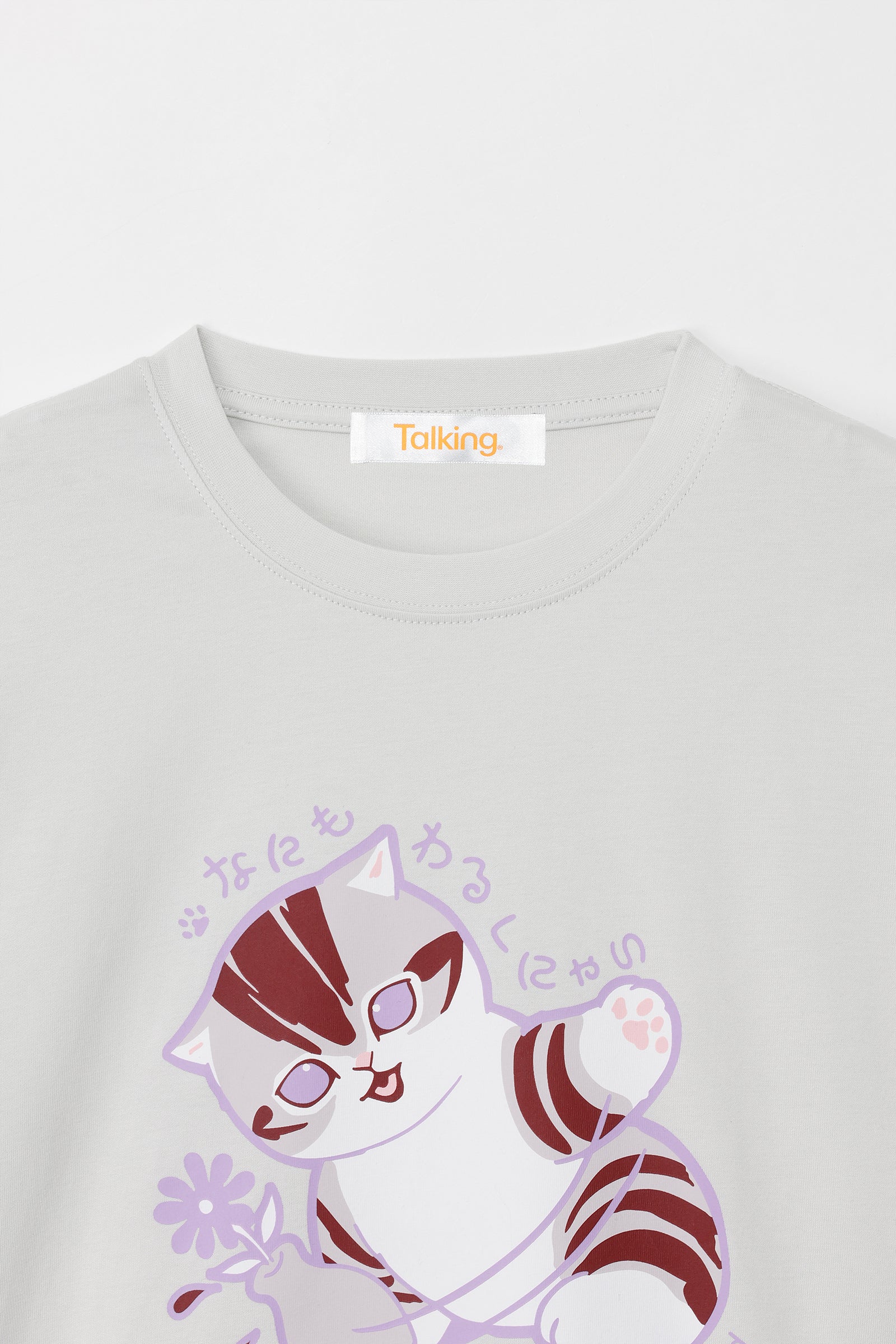 mofusand Tシャツ なにもわるくにゃい 花瓶だいすきにゃん グレー