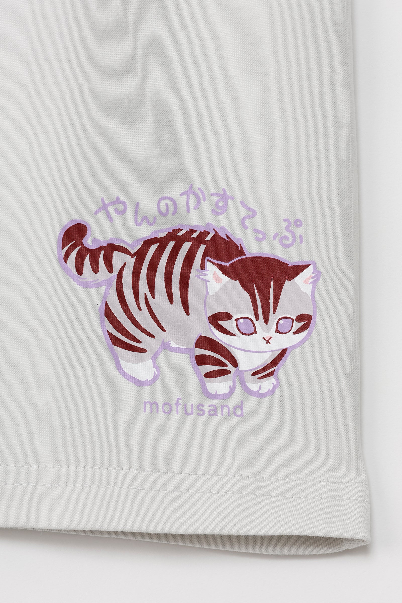 mofusand Tシャツ なにもわるくにゃい 花瓶だいすきにゃん グレー