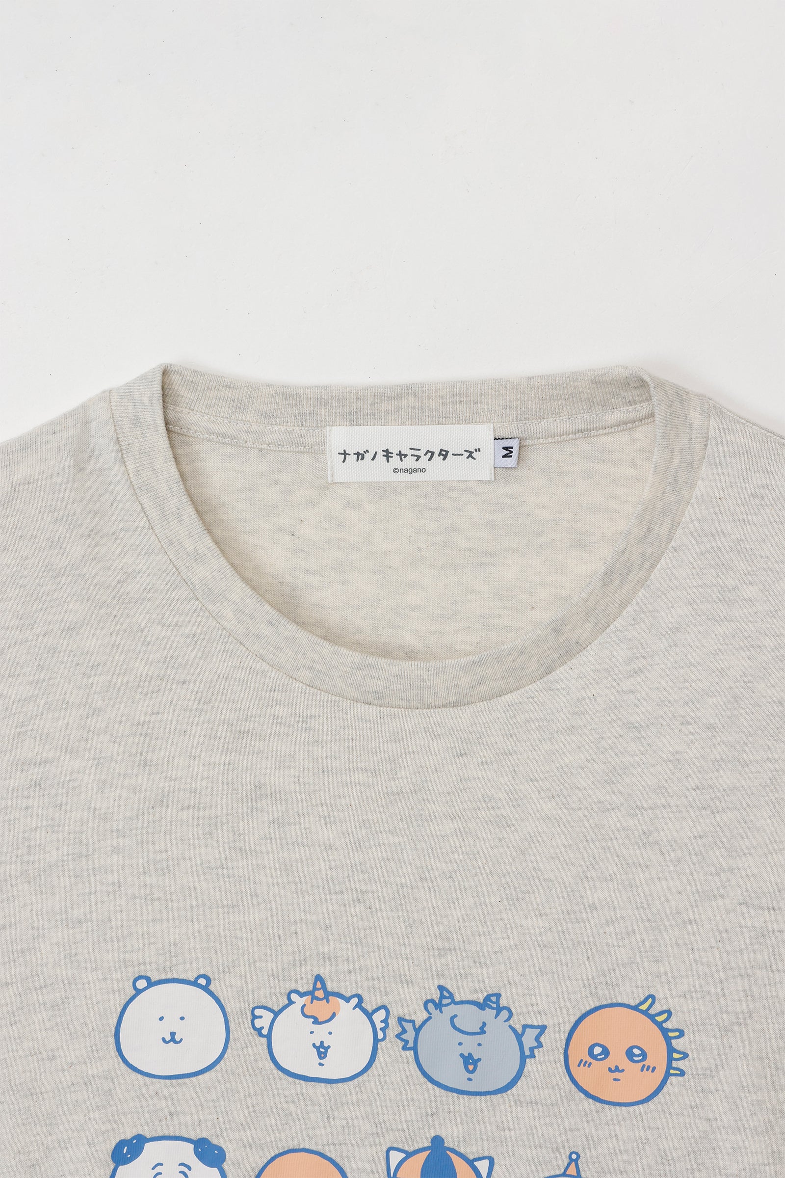 ナガノキャラクターズ 長袖Tシャツ お顔ならび オートミール