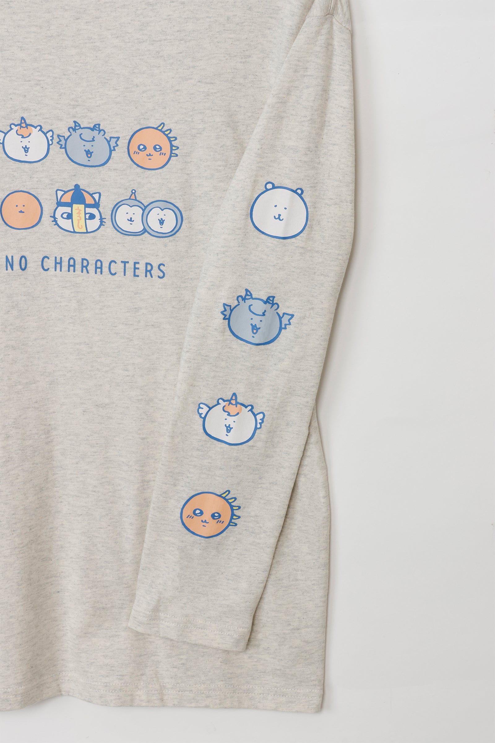 ナガノキャラクターズ 長袖Tシャツ お顔ならび オートミール