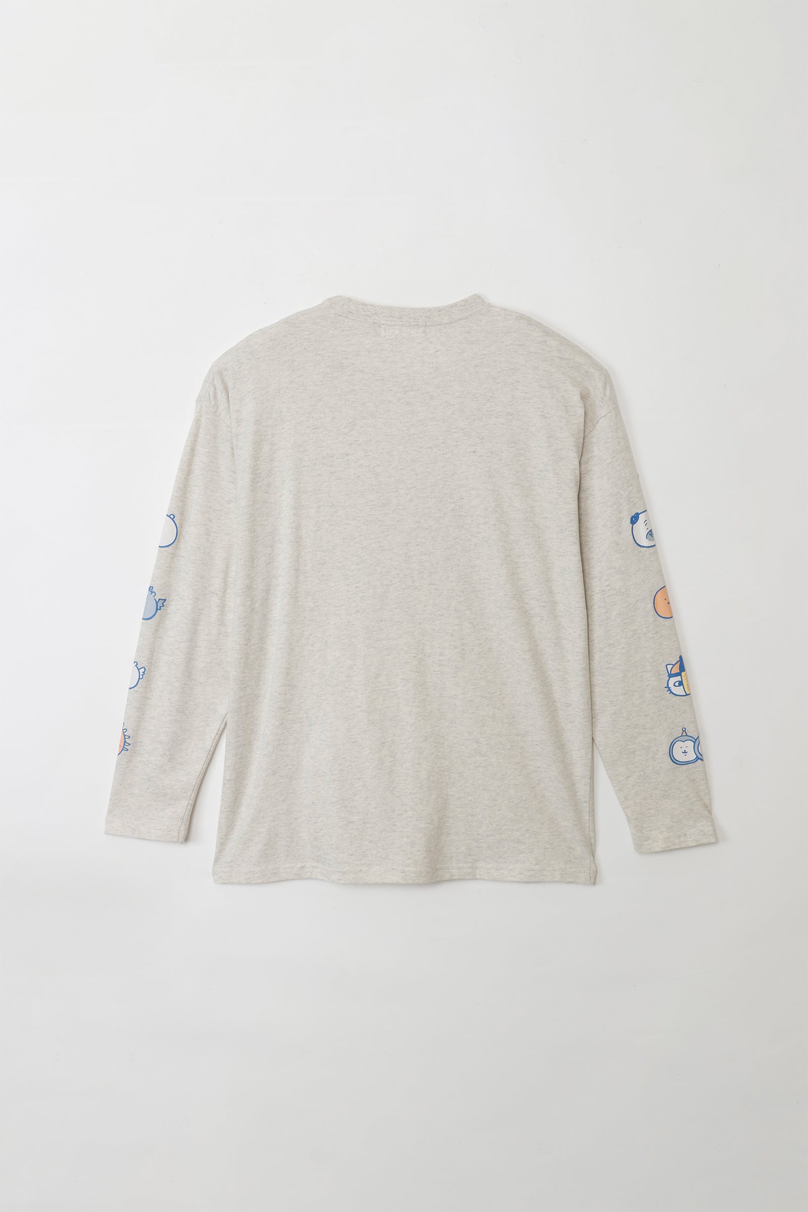 ナガノキャラクターズ 長袖Tシャツ お顔ならび オートミール