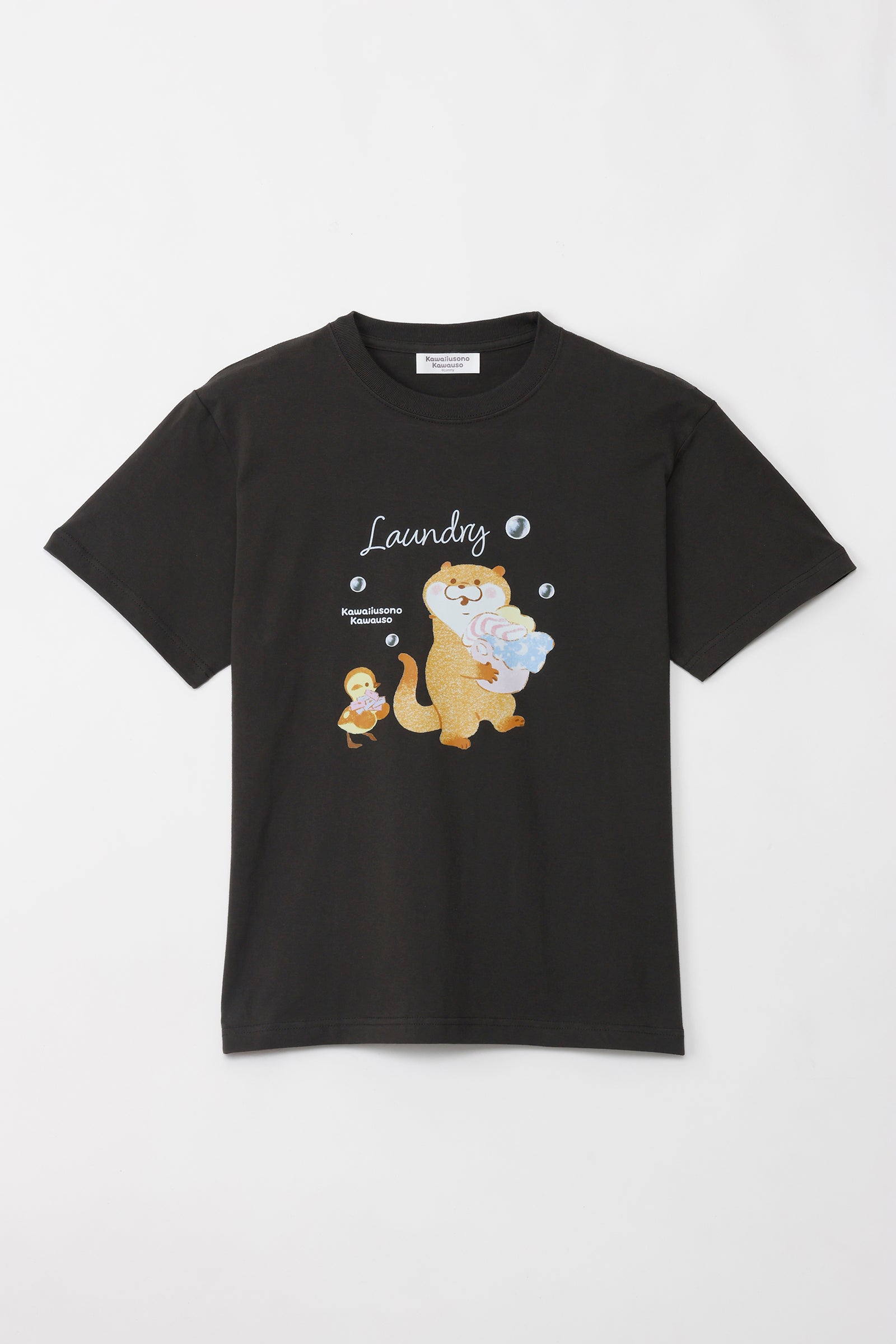 可愛い嘘のカワウソ Tシャツ ランドリー スミ