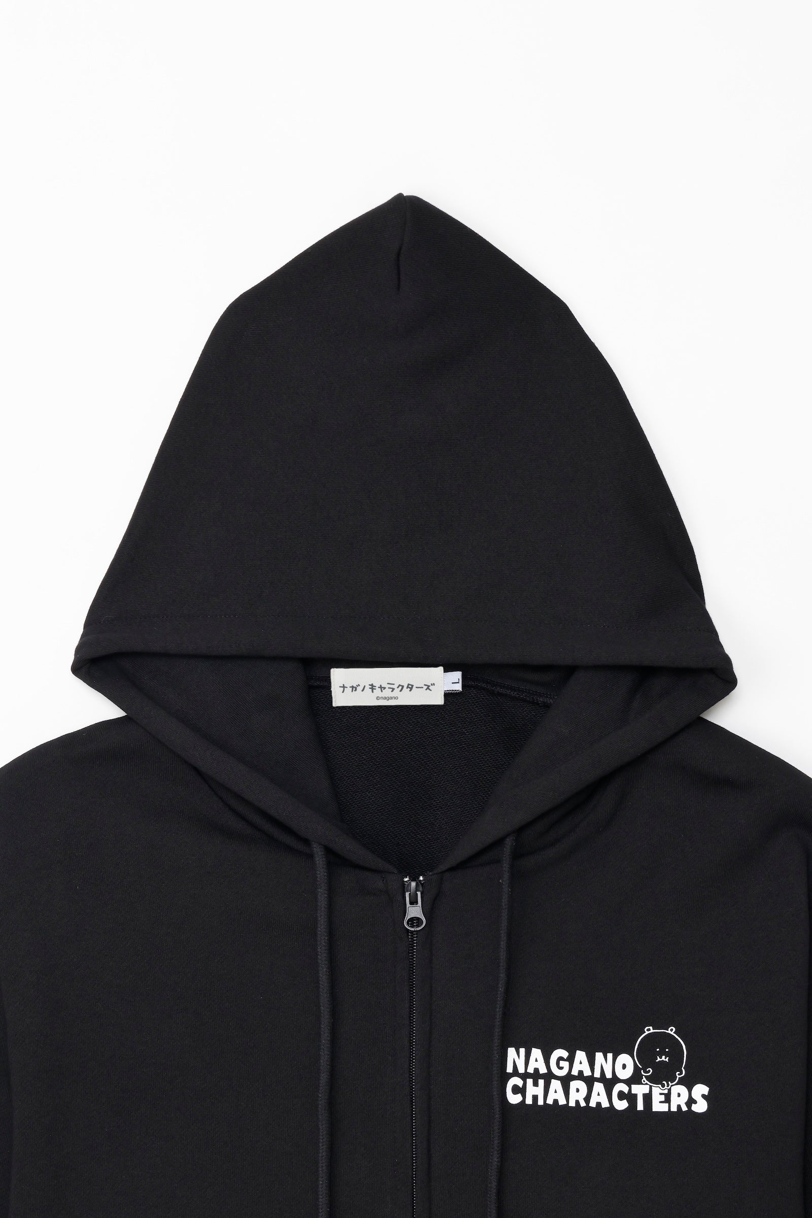 ナガノキャラクターズ ZIPパーカー 集合 ブラック