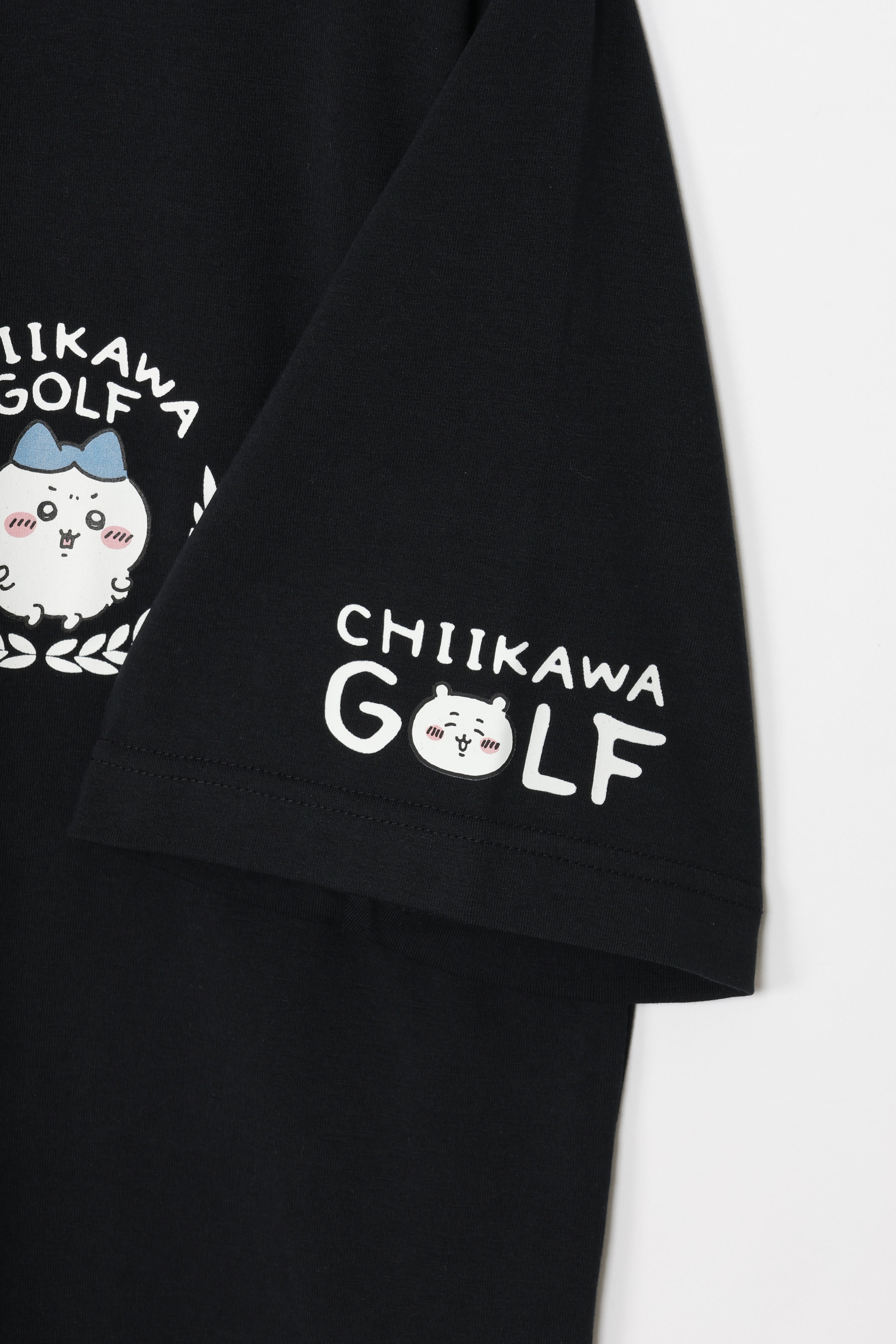ちいかわGOLF モックネックTシャツ ハチワレエンブレム ブラック