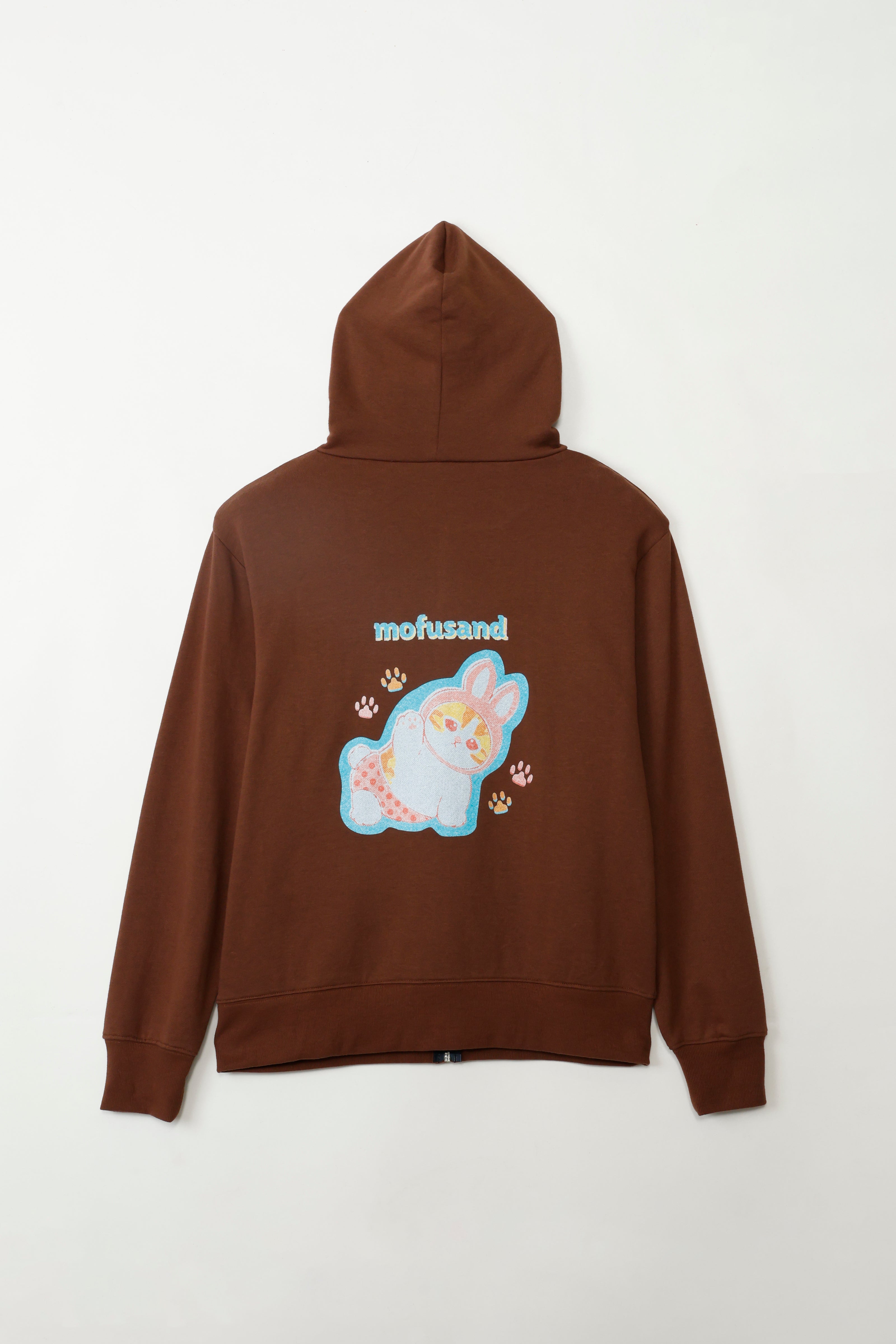 【Black Friday対象商品】mofusand レトロ パーカー うさにゃん ブラウン