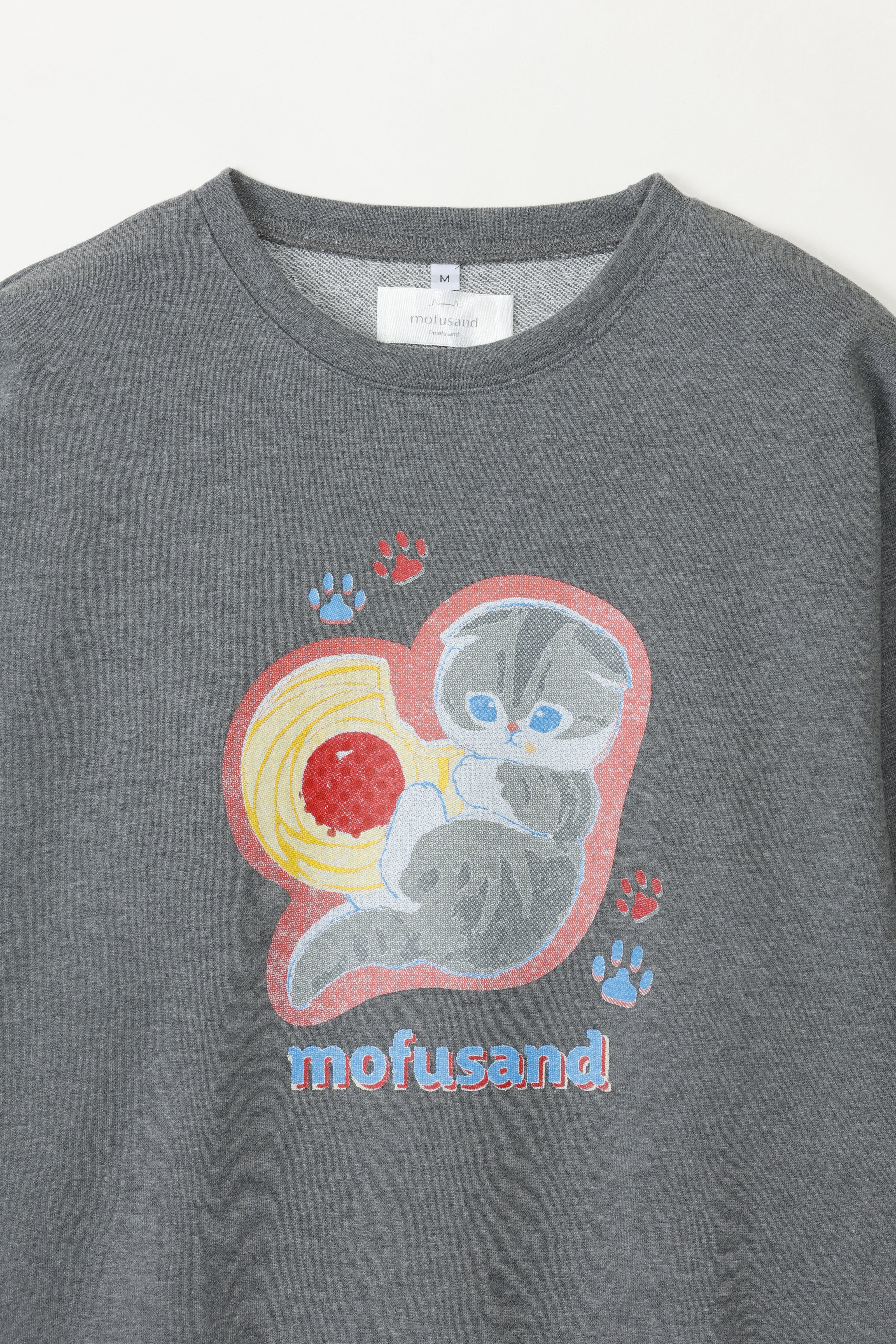【Black Friday対象商品】mofusand レトロ スウェット クッキーにゃん グレー