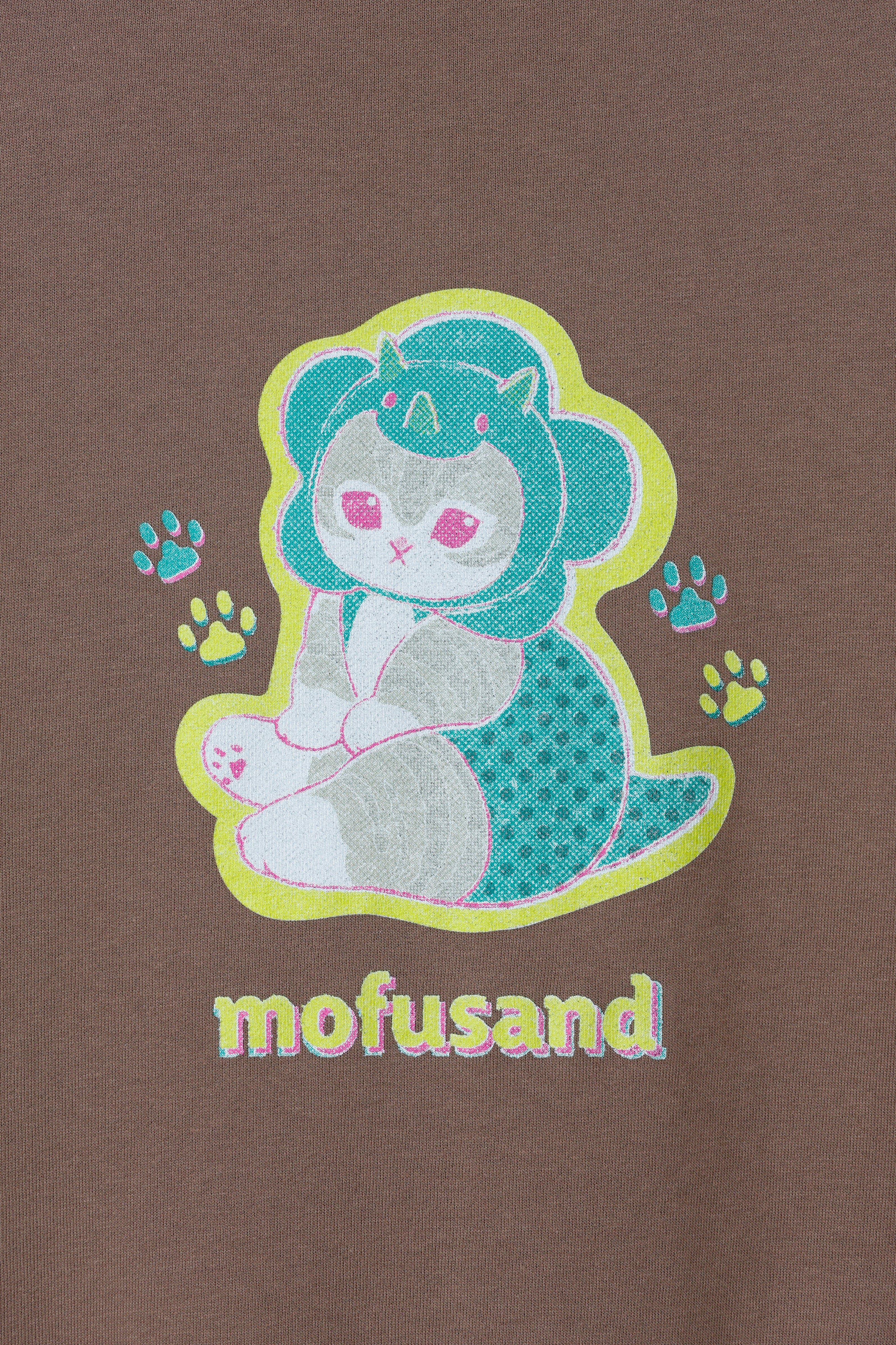 mofusand レトロ パーカー かいじゅうにゃん カーキ