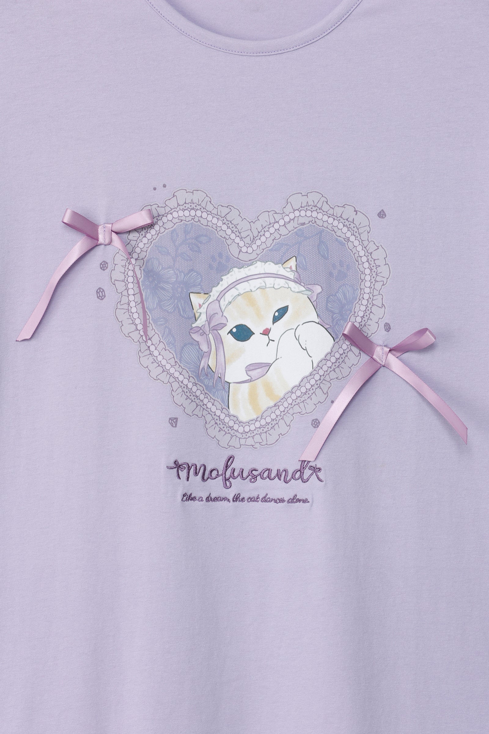 mofusand バレエコア Tシャツ ラベりぼにゃん パープル