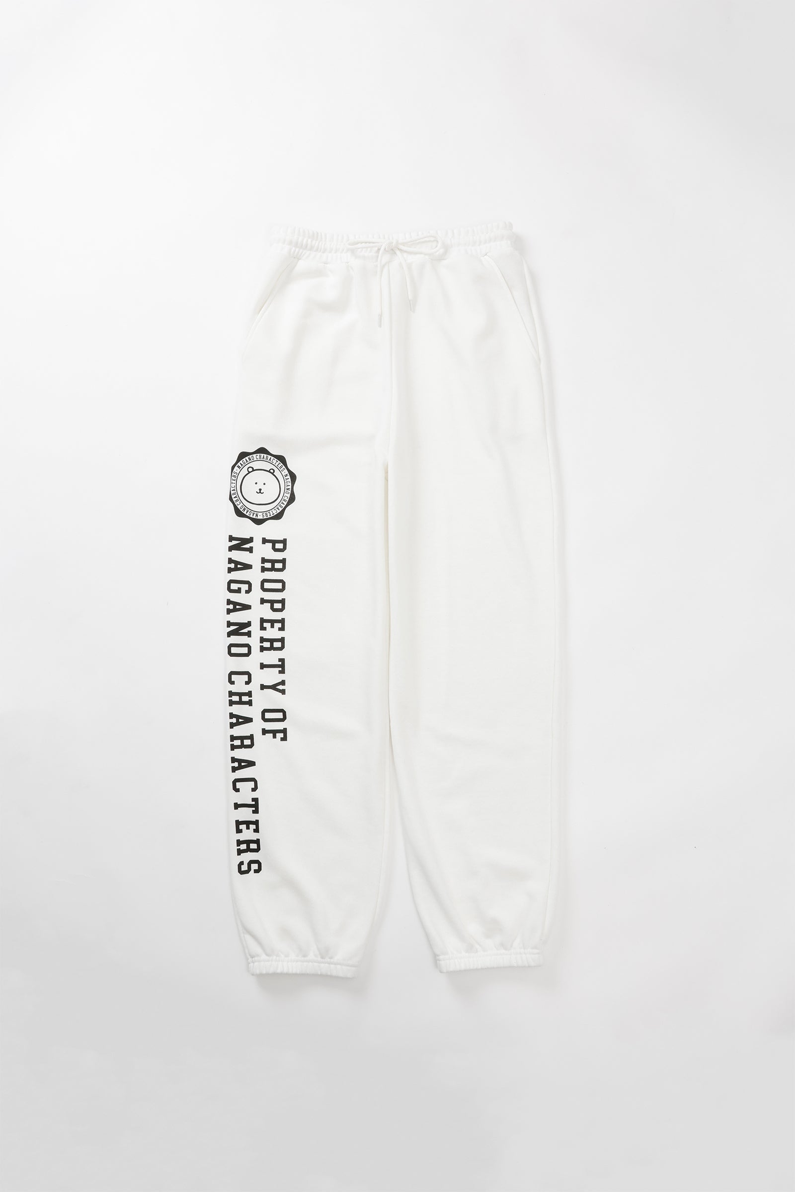 ナガノキャラクターズ スウェットパンツ カレッジ くま ホワイト