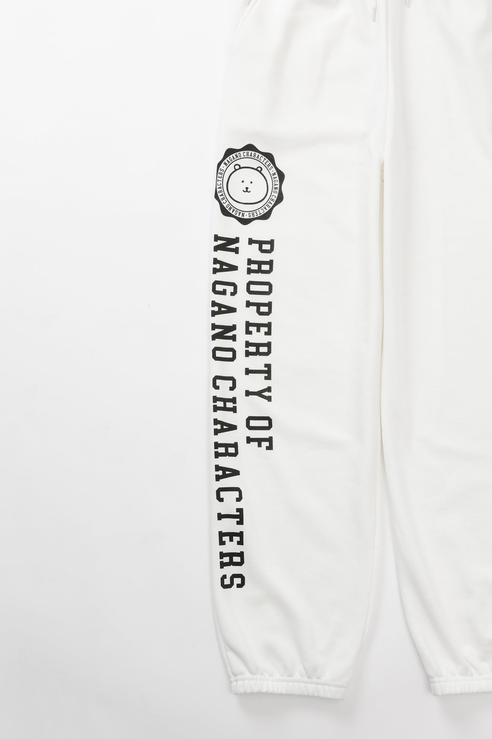 ナガノキャラクターズ スウェットパンツ カレッジ くま ホワイト