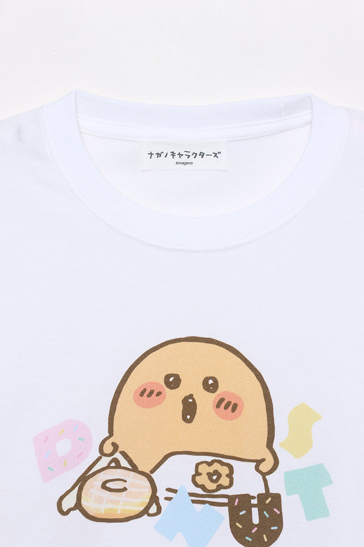 ナガノキャラクターズ Tシャツ DONUTS ホワイト