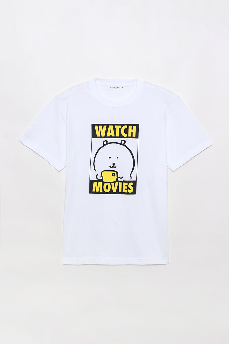 ナガノキャラクターズ Tシャツ WATCH MOVIES ホワイト