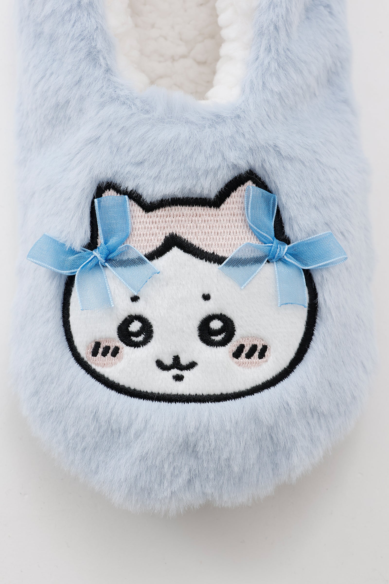 ちいかわ ルームシューズ ハチワレリボン サックス