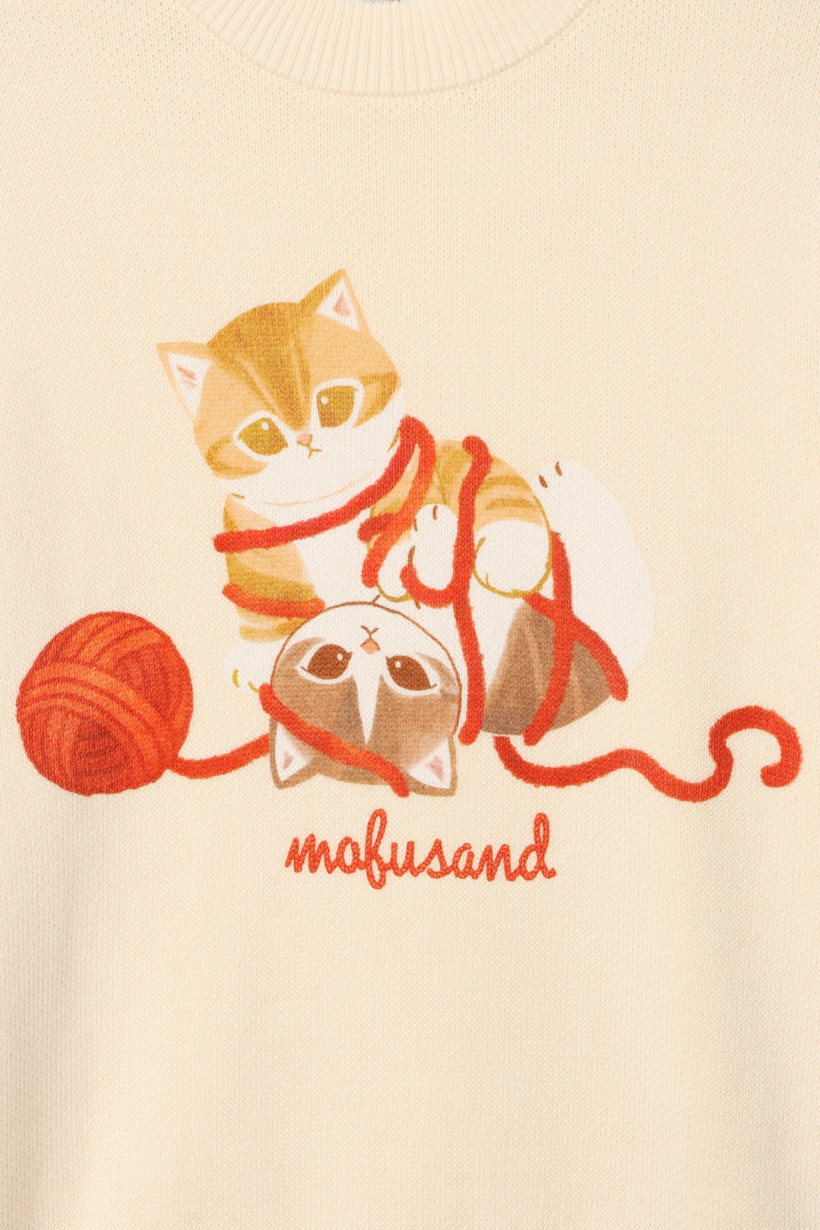 mofusand セーター 毛糸玉 にゃいすコンビ ナチュラル