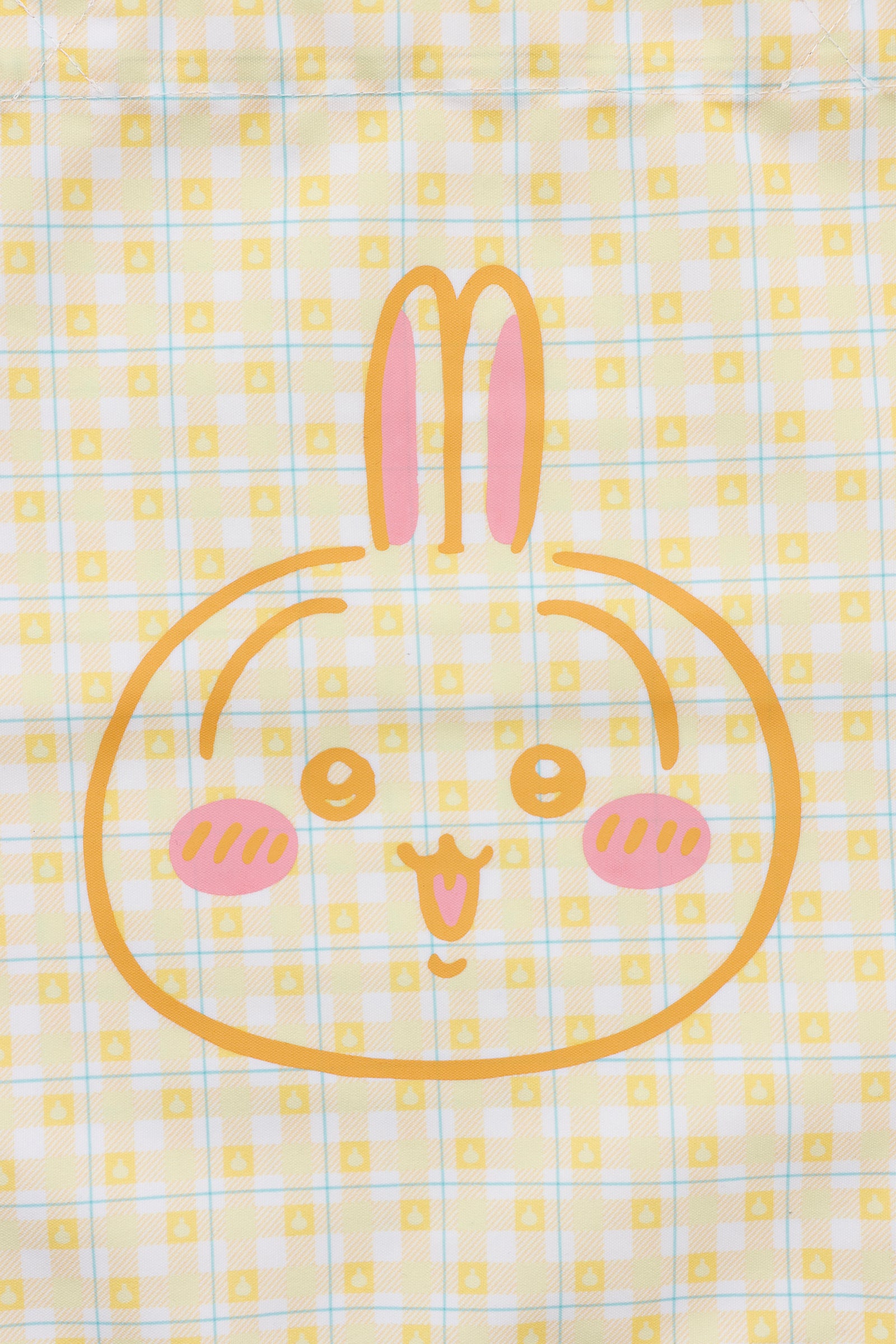 ちいかわ チェックシリーズ トートバッグ（チャーム付き） うさぎ イエロー
