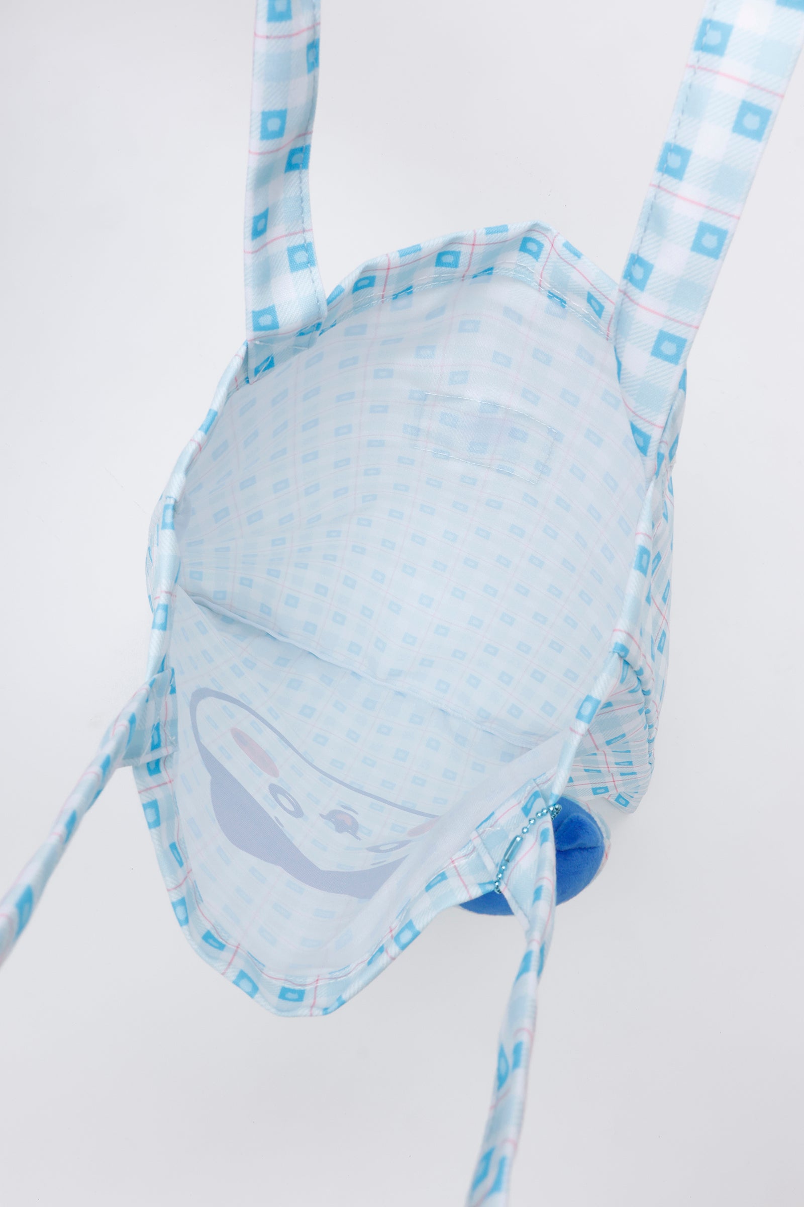 ちいかわ チェックシリーズ トートバッグ（チャーム付き） ハチワレ ブルー