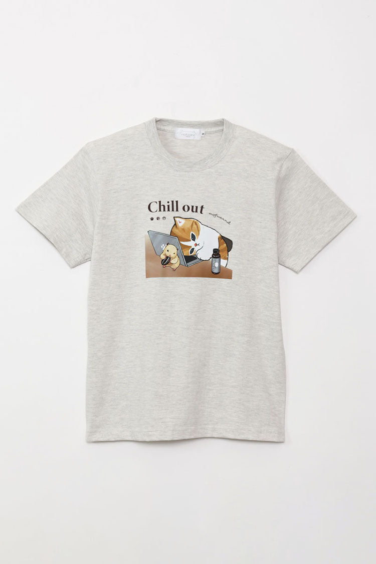 mofusand Tシャツ Chill out オートミール