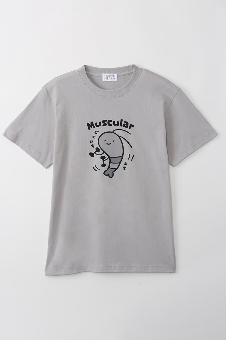 ホワイトタイガーとブラックタイガー Tシャツ Muscular ライトグレー