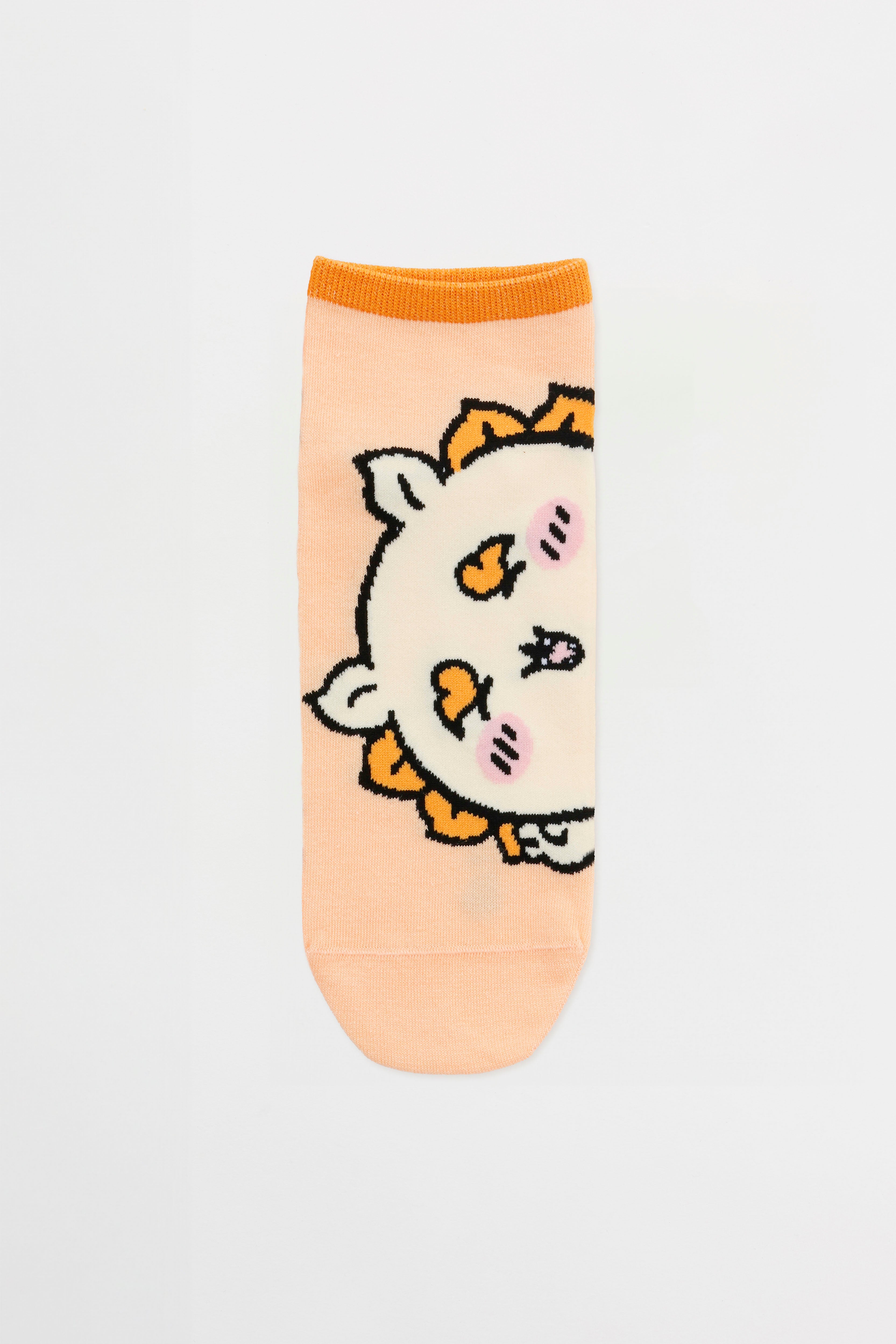 ちいかわ クルーソックス シーサーアップ ペールオレンジ 23～25cm