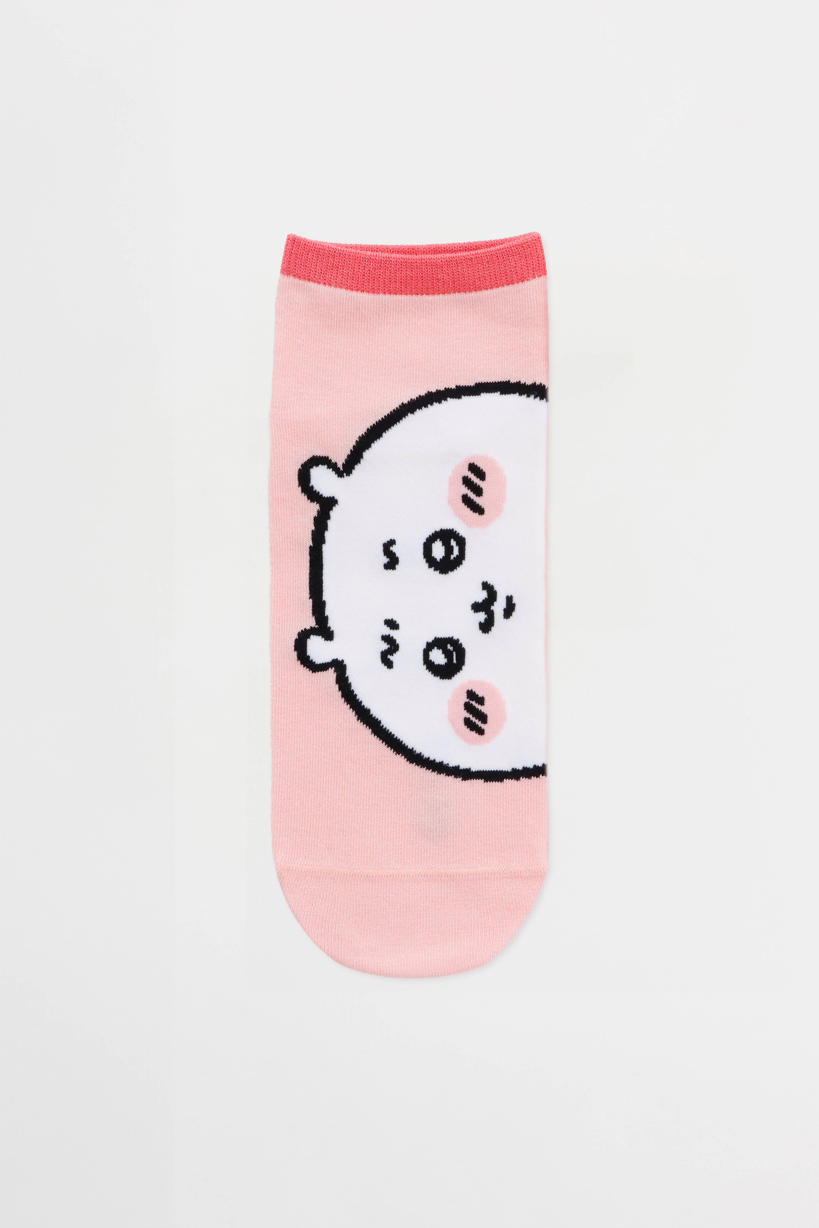 ちいかわ クルーソックス ちいかわアップ ライトピンク 23～25cm