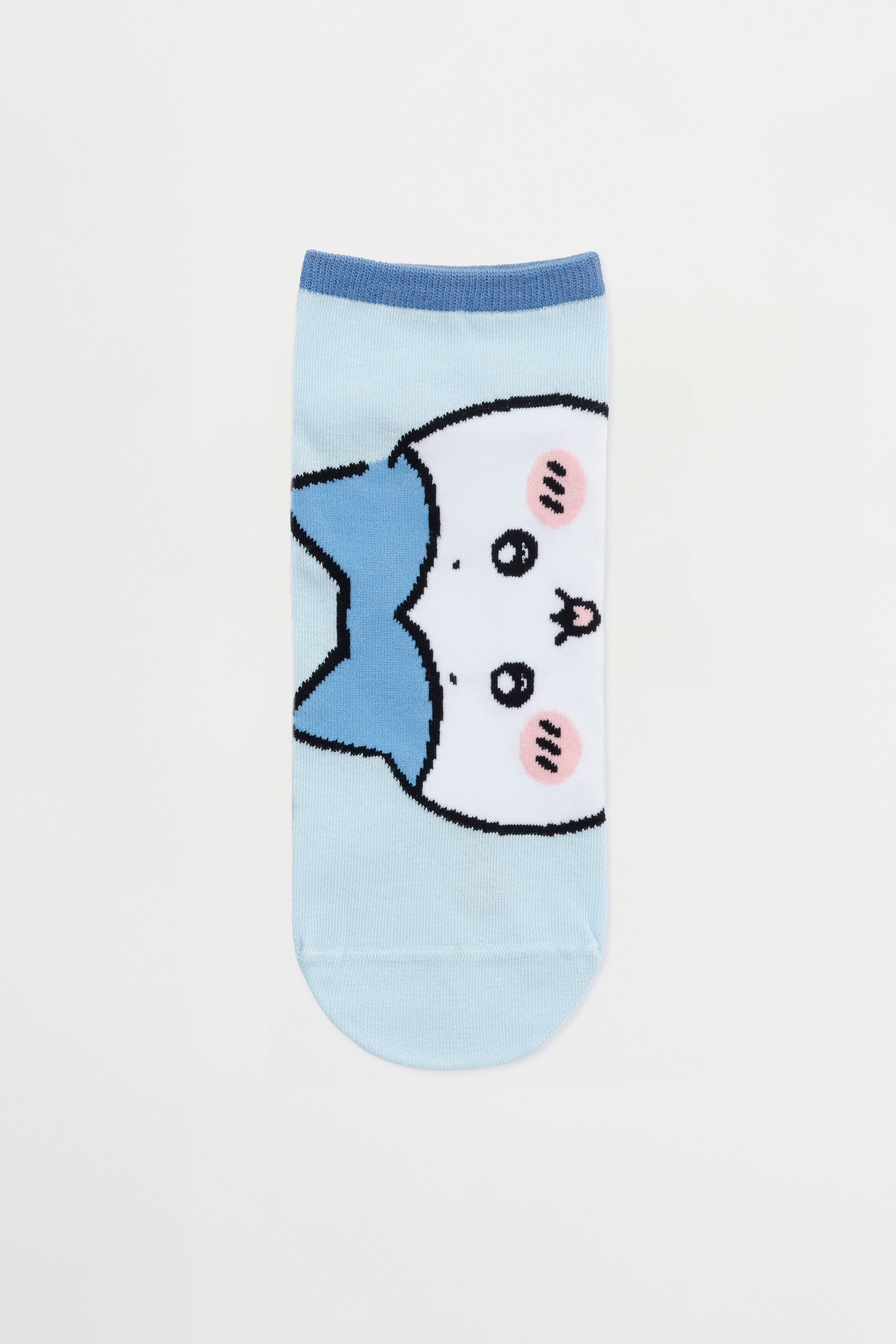ちいかわ クルーソックス ハチワレアップ ライトブルー 23～25cm
