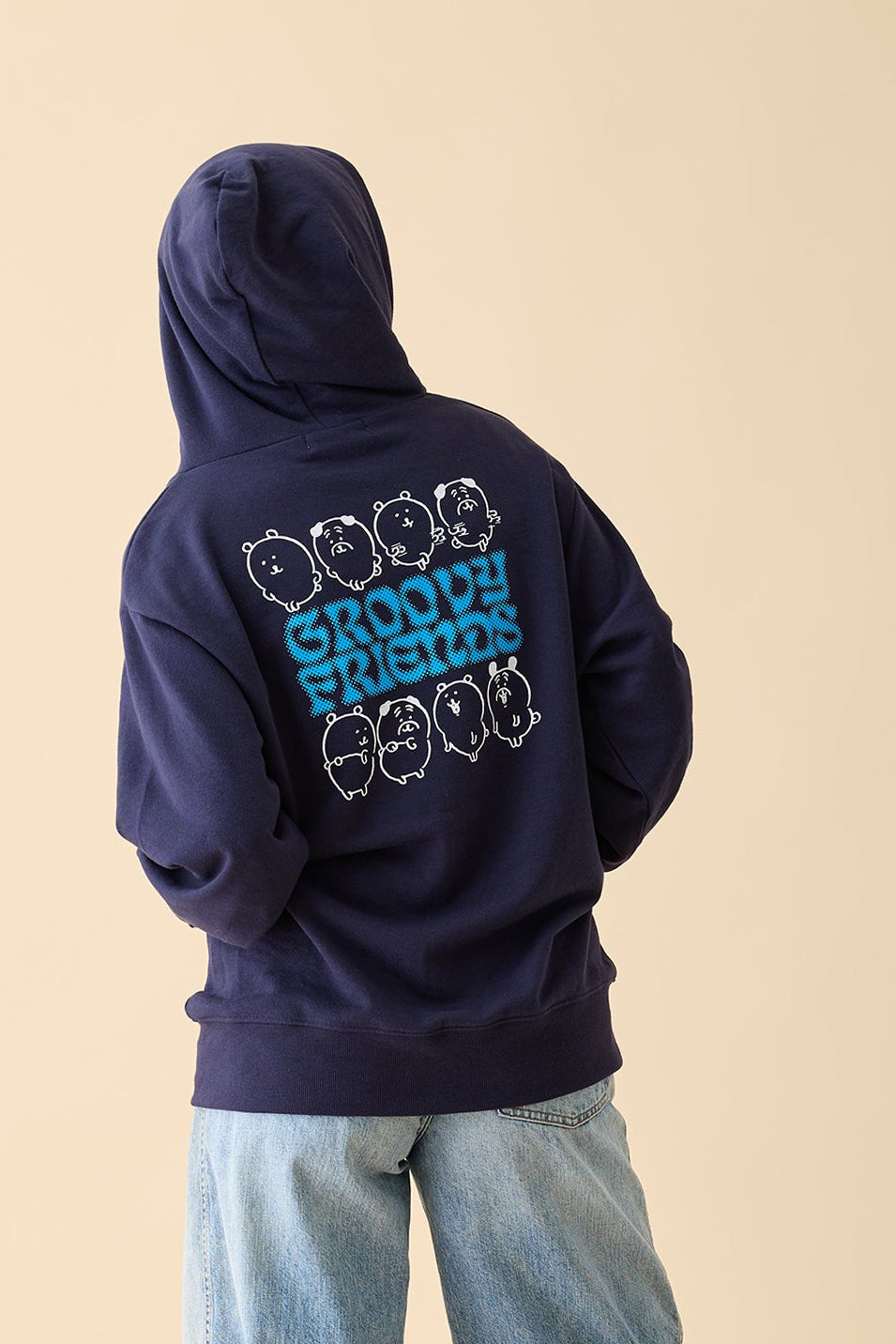 ナガノキャラクターズ ZIPパーカー GROOVY FRIENDS ネイビー