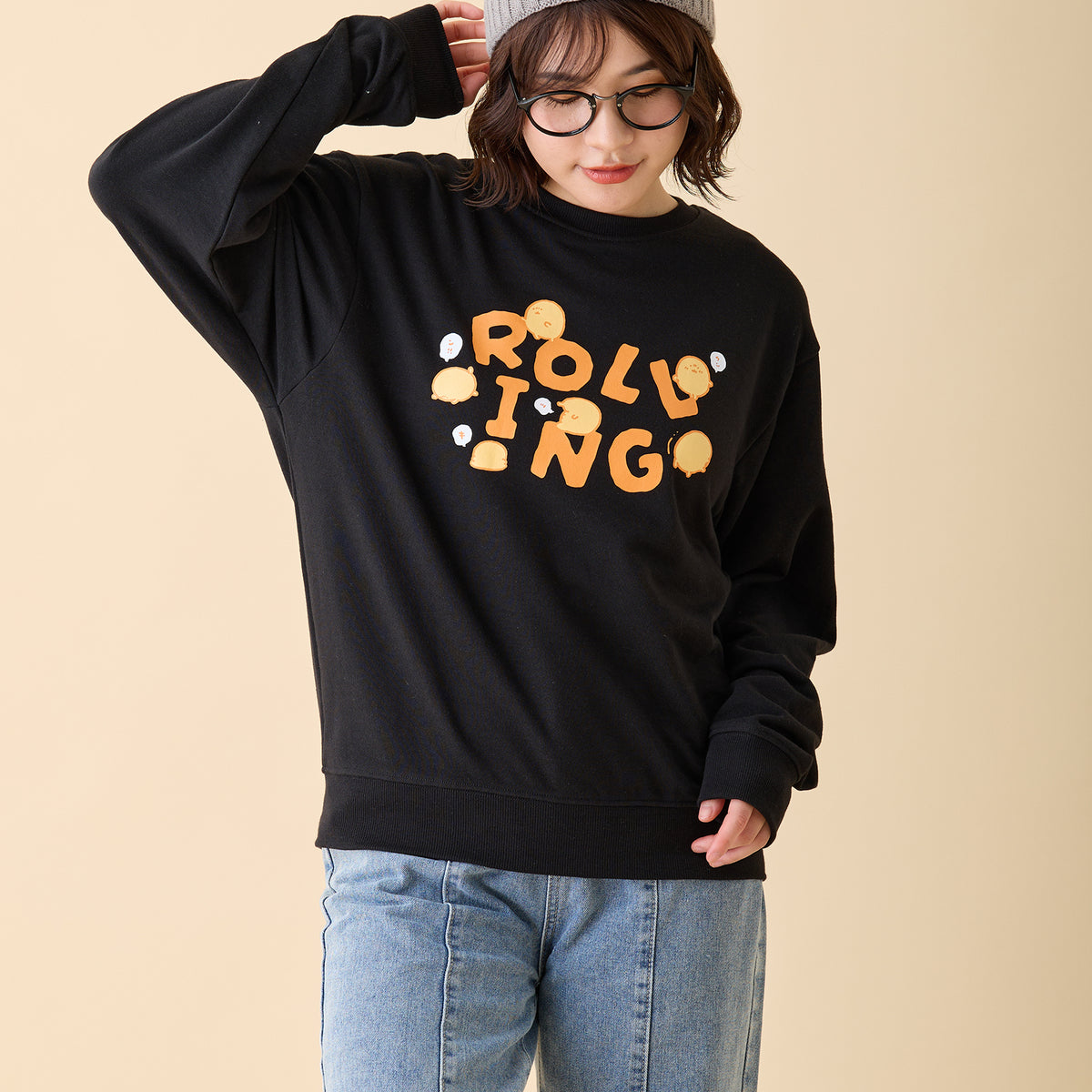 ナガノキャラクターズ スウェット ROLLING ブラック
