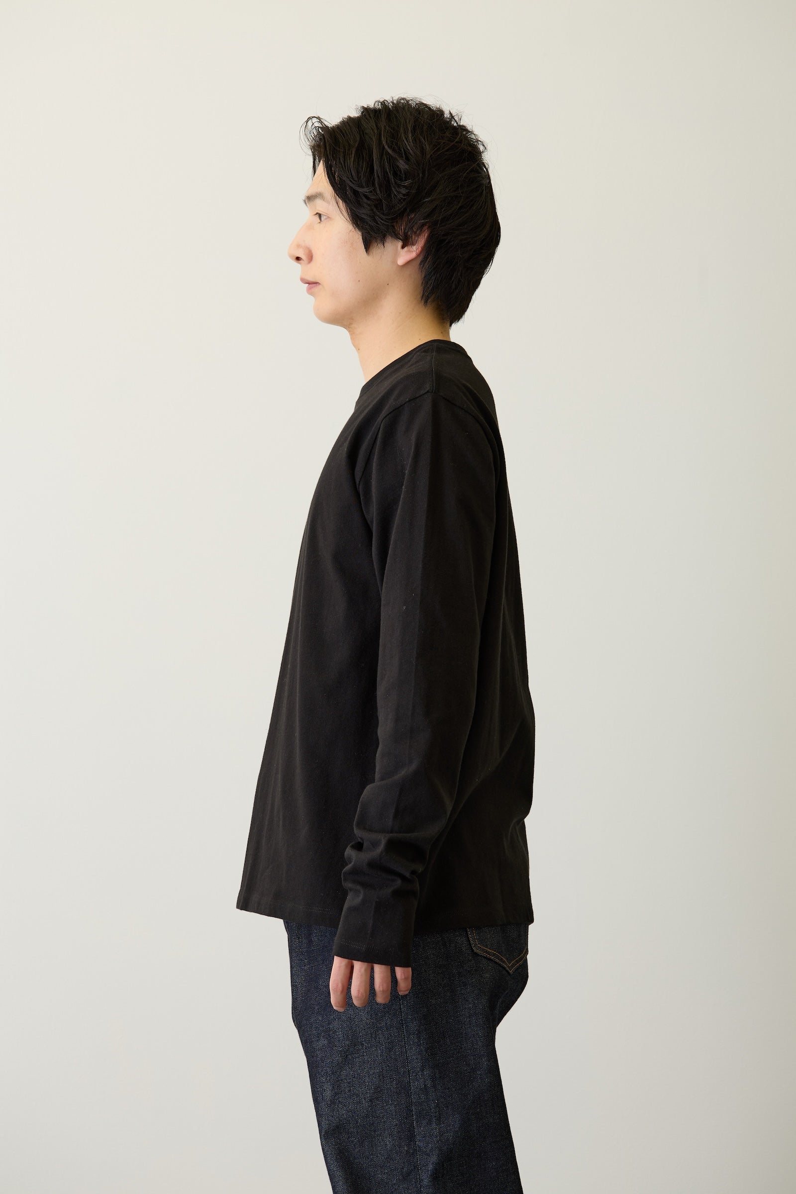 ナガノキャラクターズ 長袖Ｔシャツ モノクロなくま ブラック