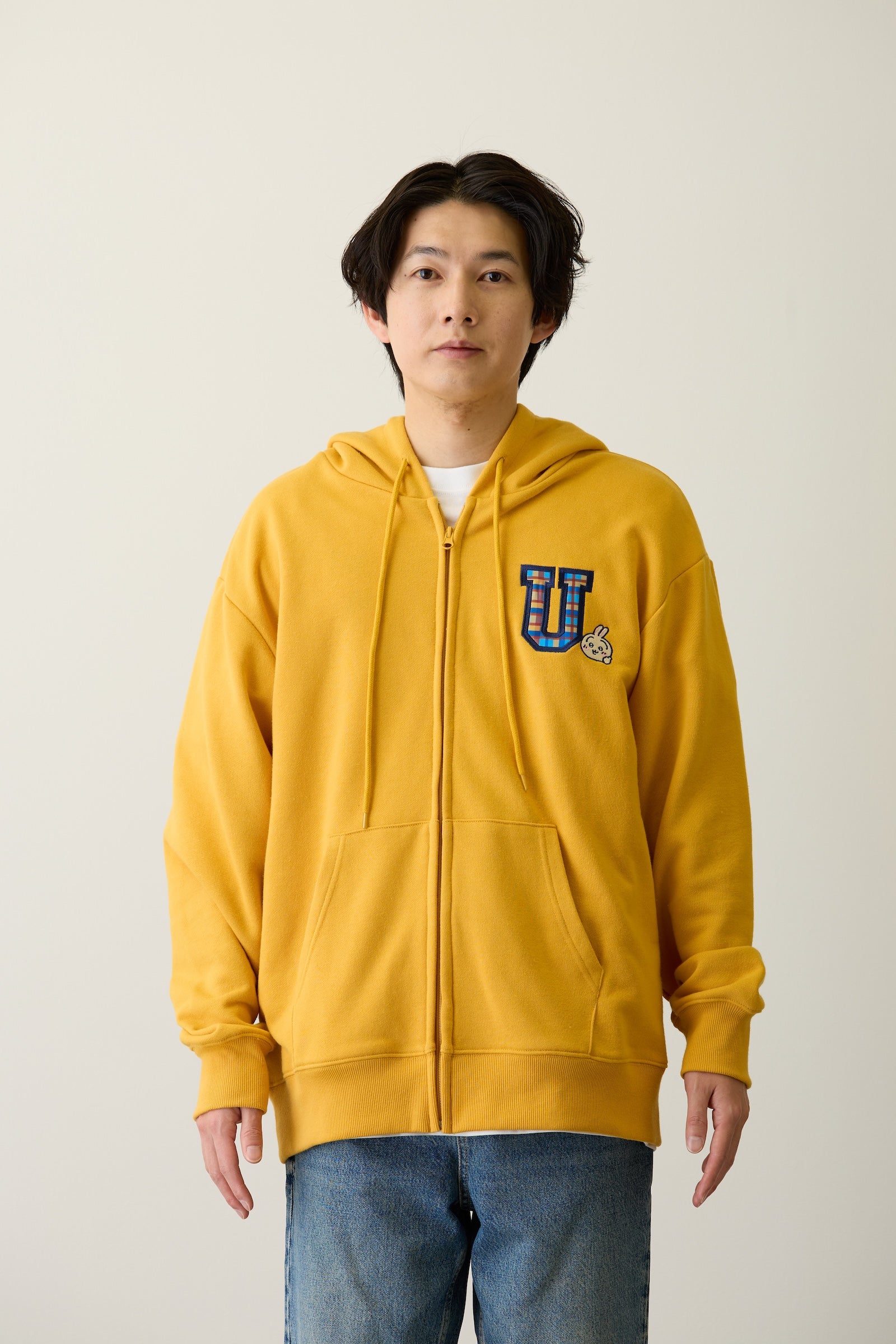 追加生産予約】ちいかわ ZIPパーカー GO MY WAY イエロー