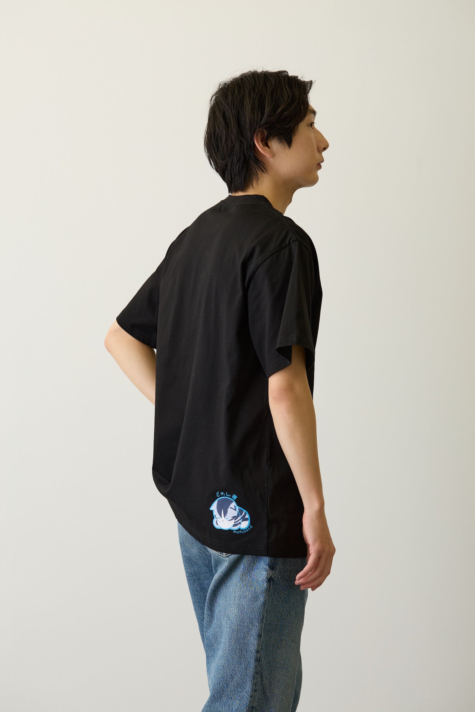mofusand　Tシャツ　なにもわるくにゃい　トイレットペーパーだいすきにゃん　ブラック