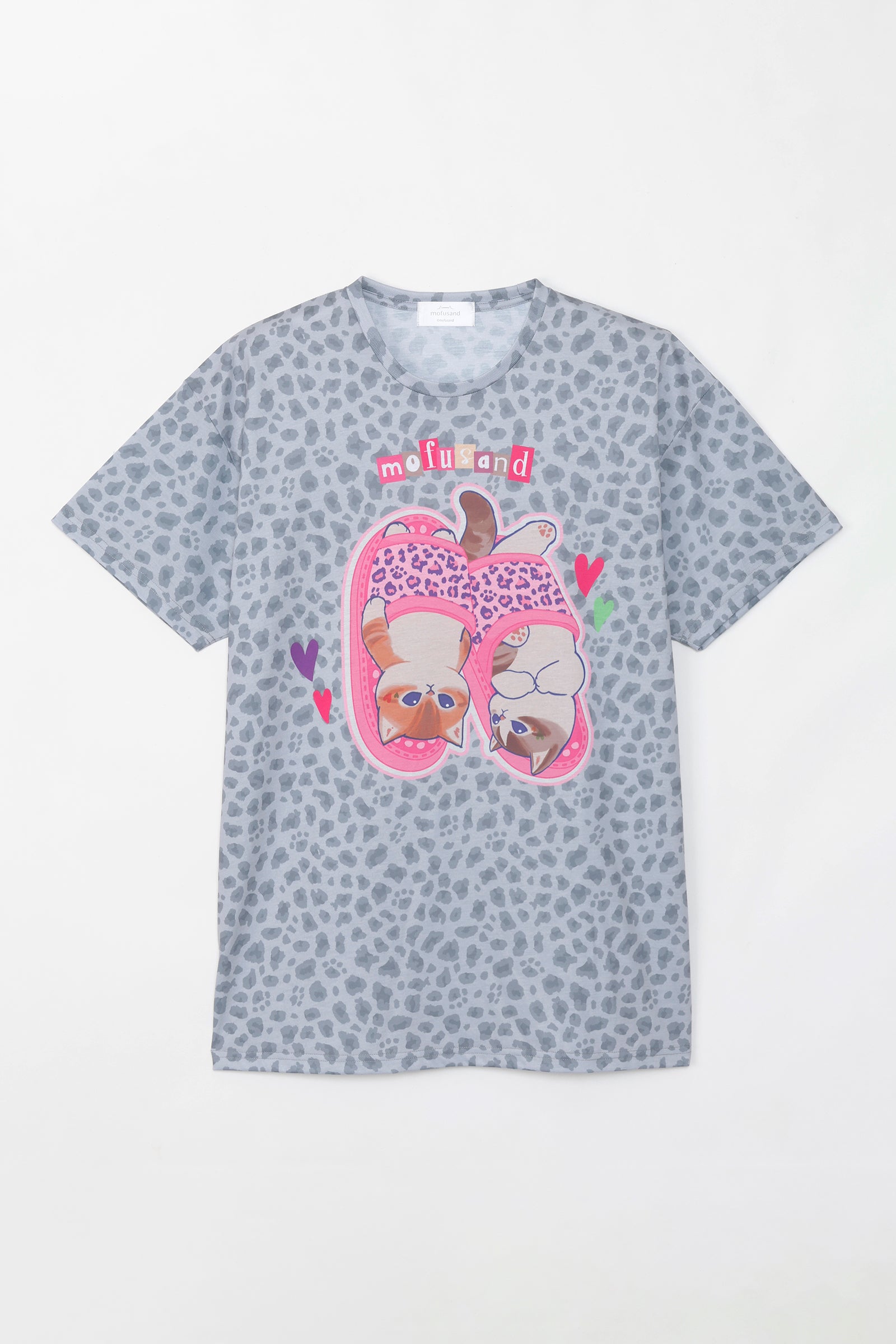 mofusand Tシャツ ぎゃるにゃん スリッパ グレー