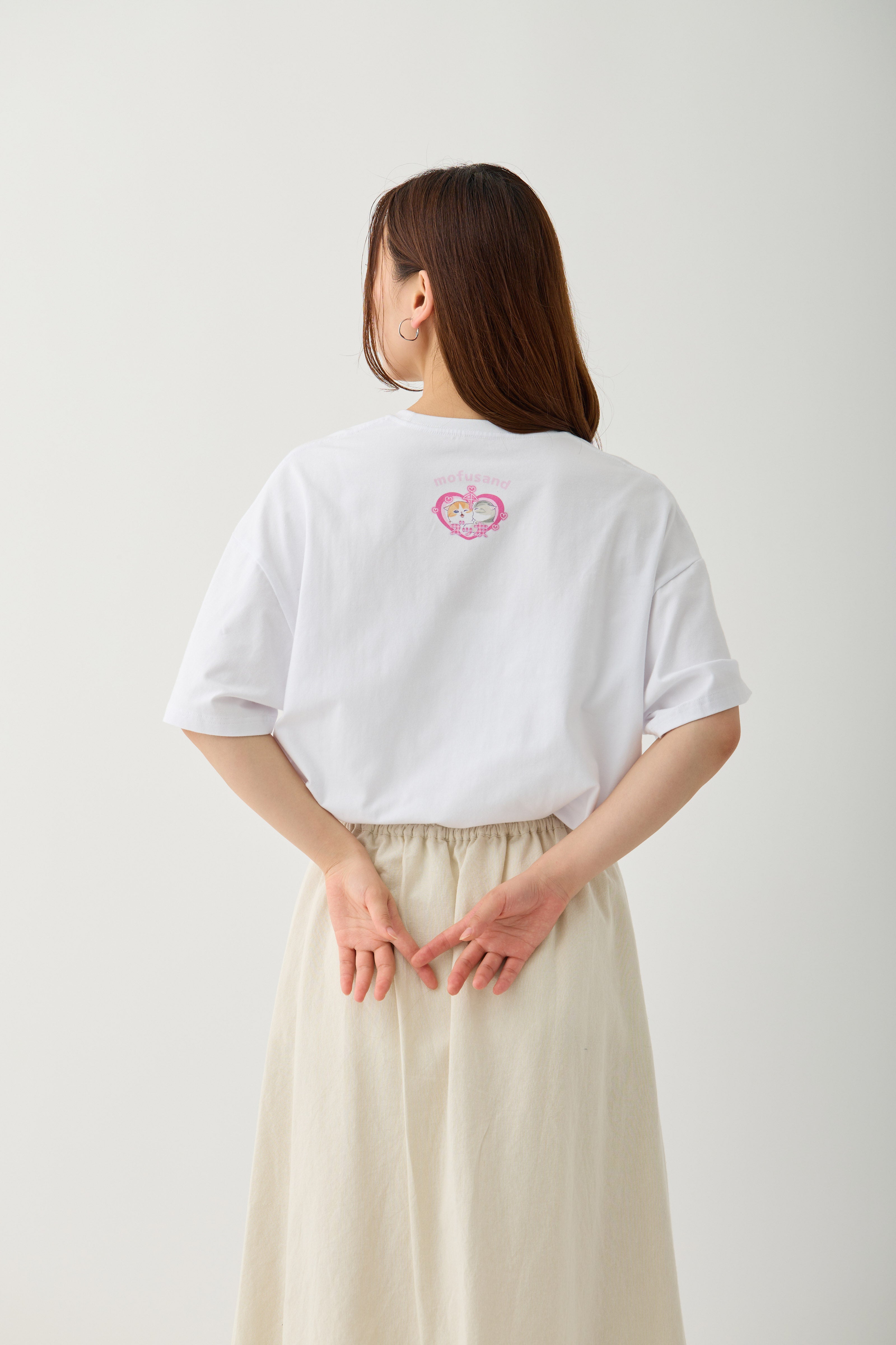 mofusand Tシャツ ぎゃるにゃん IOVE CATS ホワイト