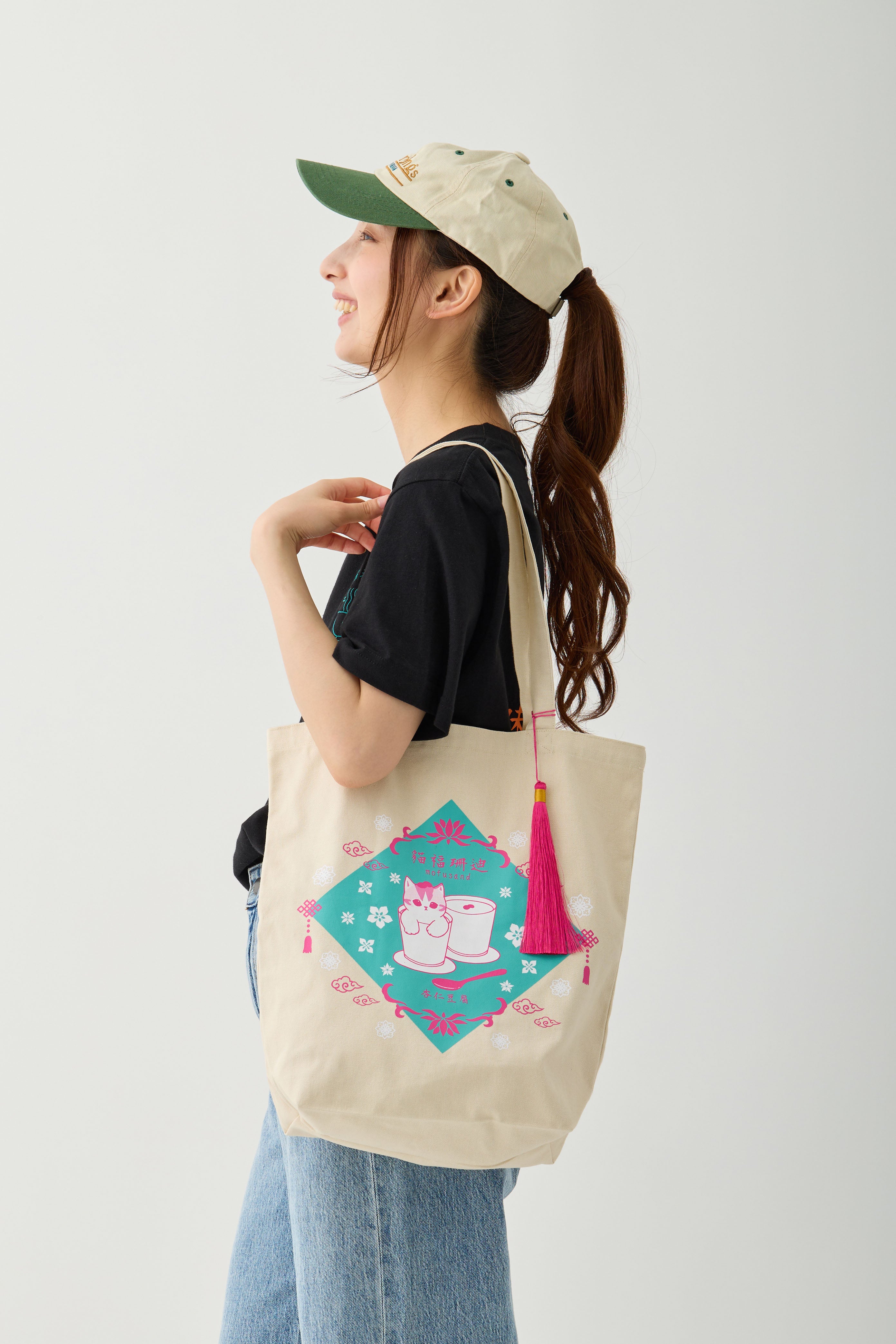 mofusand トートバッグ 中華風 杏仁豆腐 ナチュラル