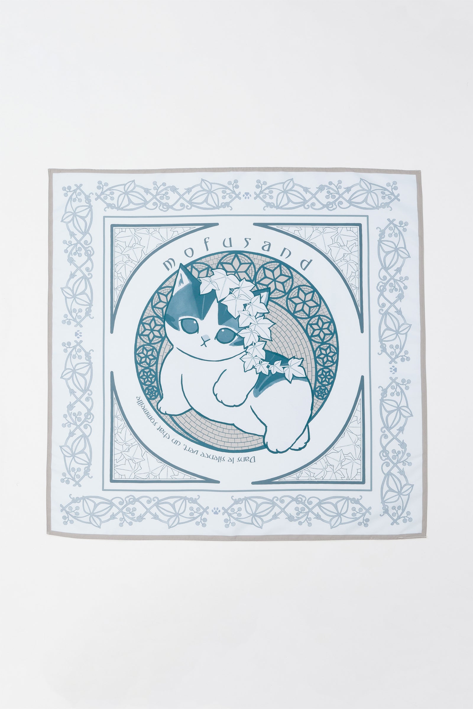 mofusand   スカーフ アールヌーヴォー風 アイビー ブルーグレー