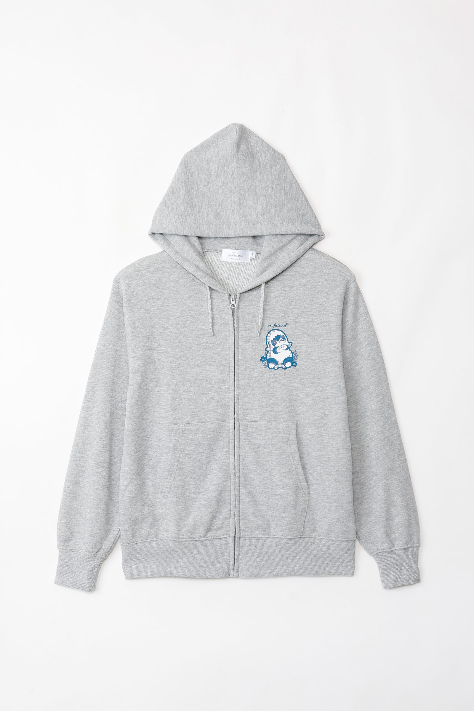 mofusand ZIPパーカー カントリーチェック サメにゃん グレー