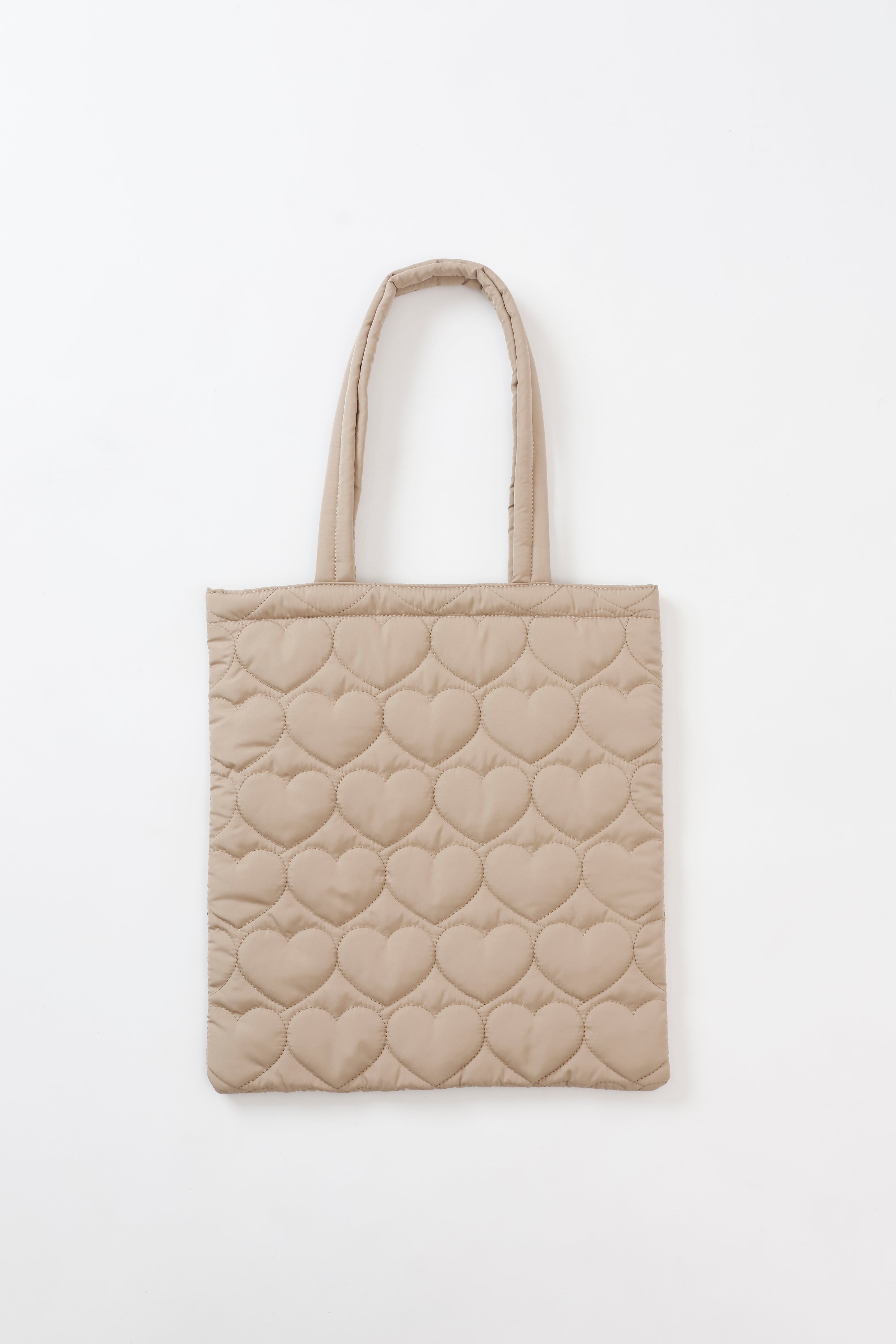 Lil ala mode ハートキルティングトートバッグ スフレ ブラウン ONE