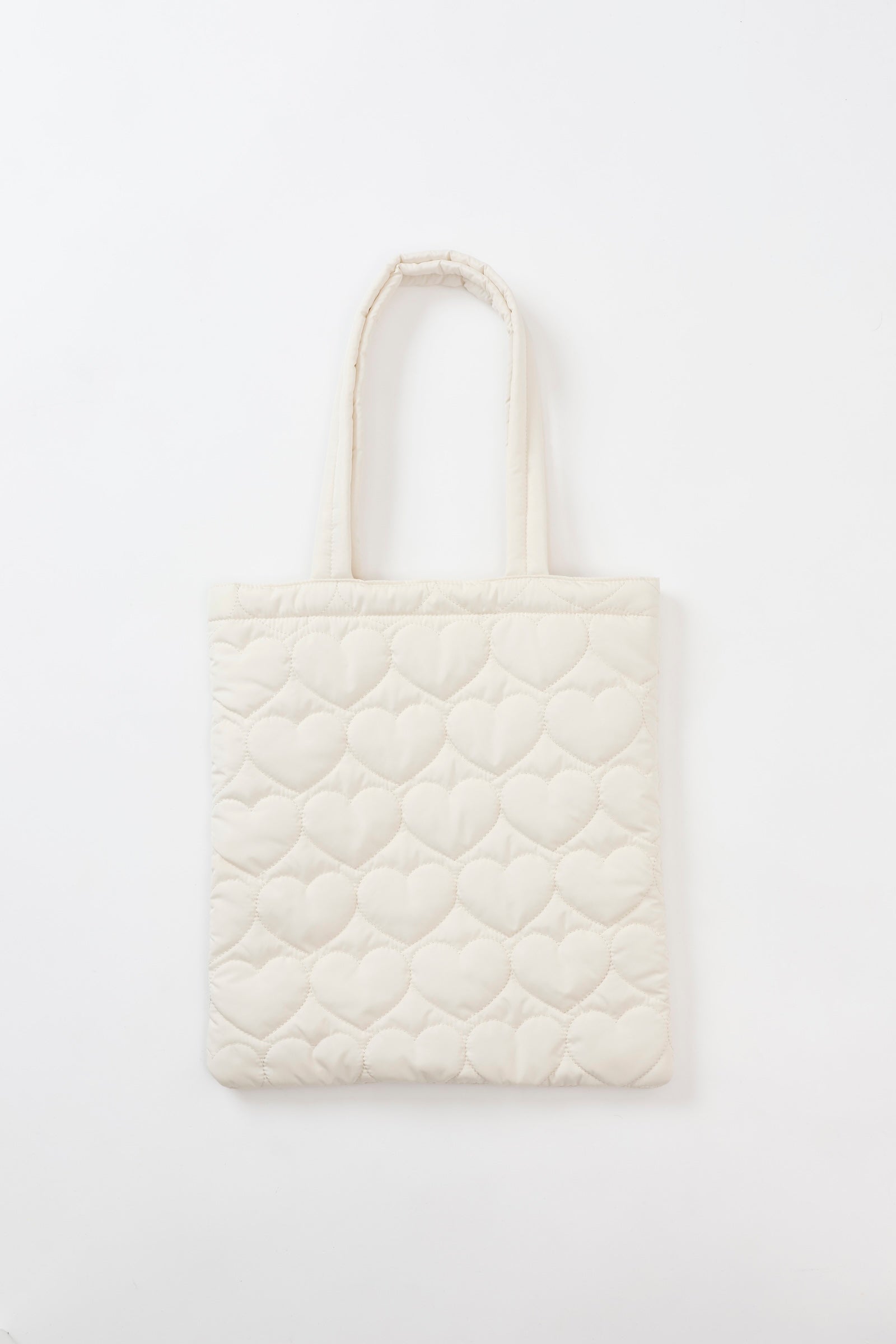 Lil ala mode ハートキルティングトートバッグ ムース ホワイト ONE