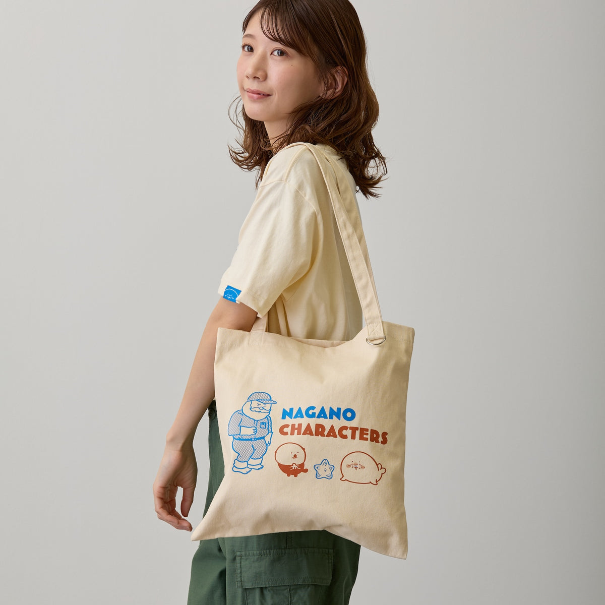 ナガノキャラクターズ トートバッグ アザラシたち ナチュラル