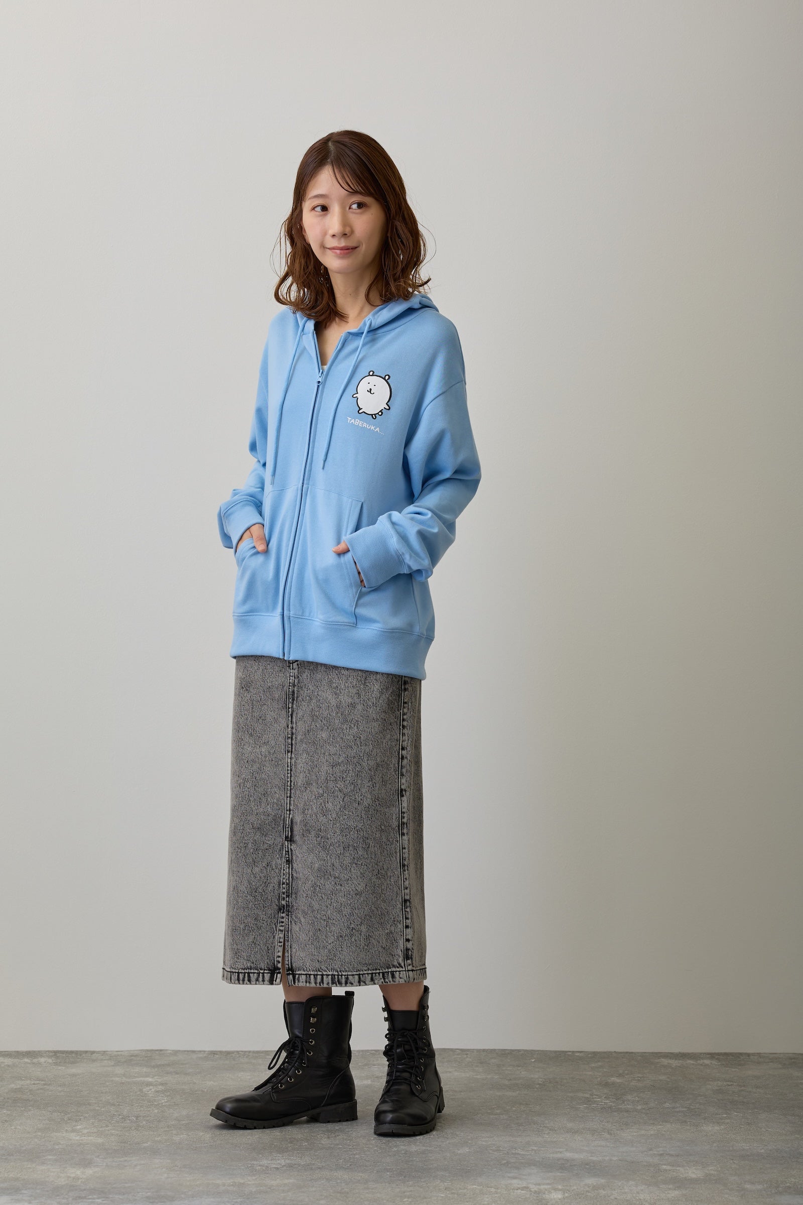 ナガノキャラクターズ ZIPパーカー 食べるか サックス