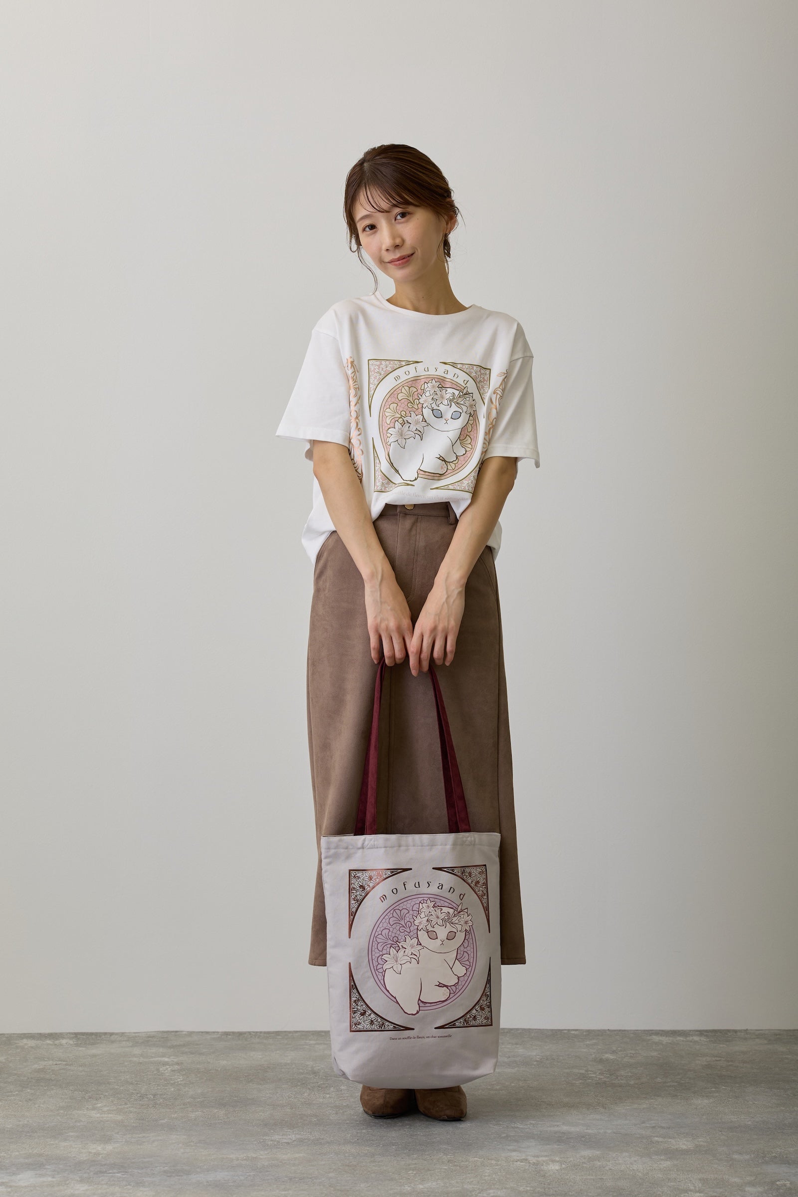 mofusand   トートバッグ アールヌーヴォー風 リリー ダスティピンク