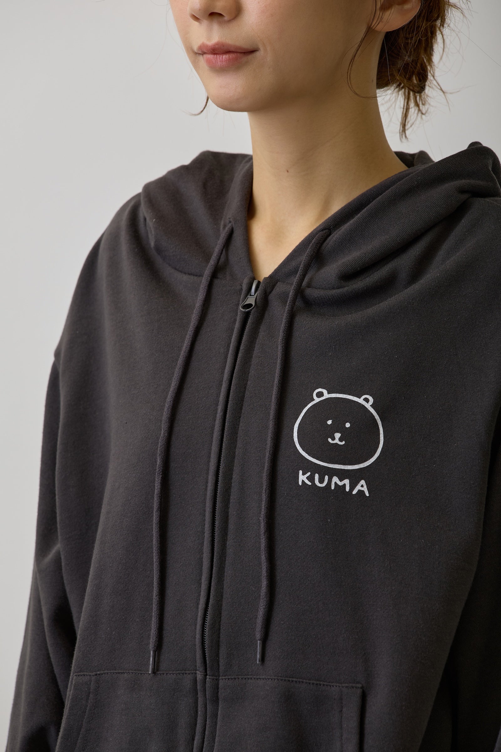 ナガノキャラクターズ ZIPパーカー ローリングくま スミ