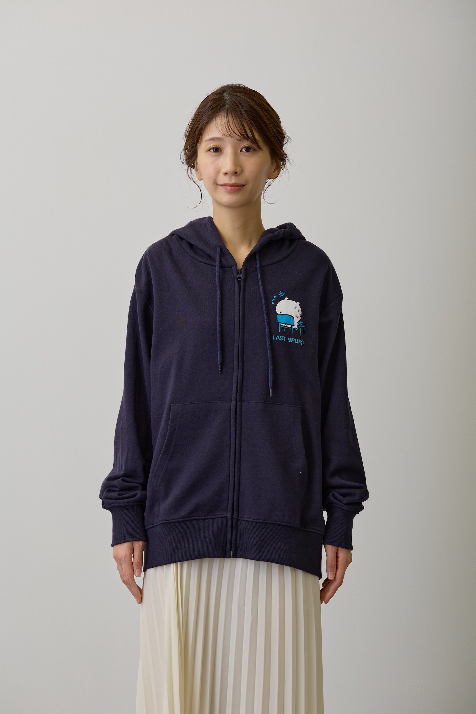 ちいかわ ZIPパーカー 試験だ ネイビー