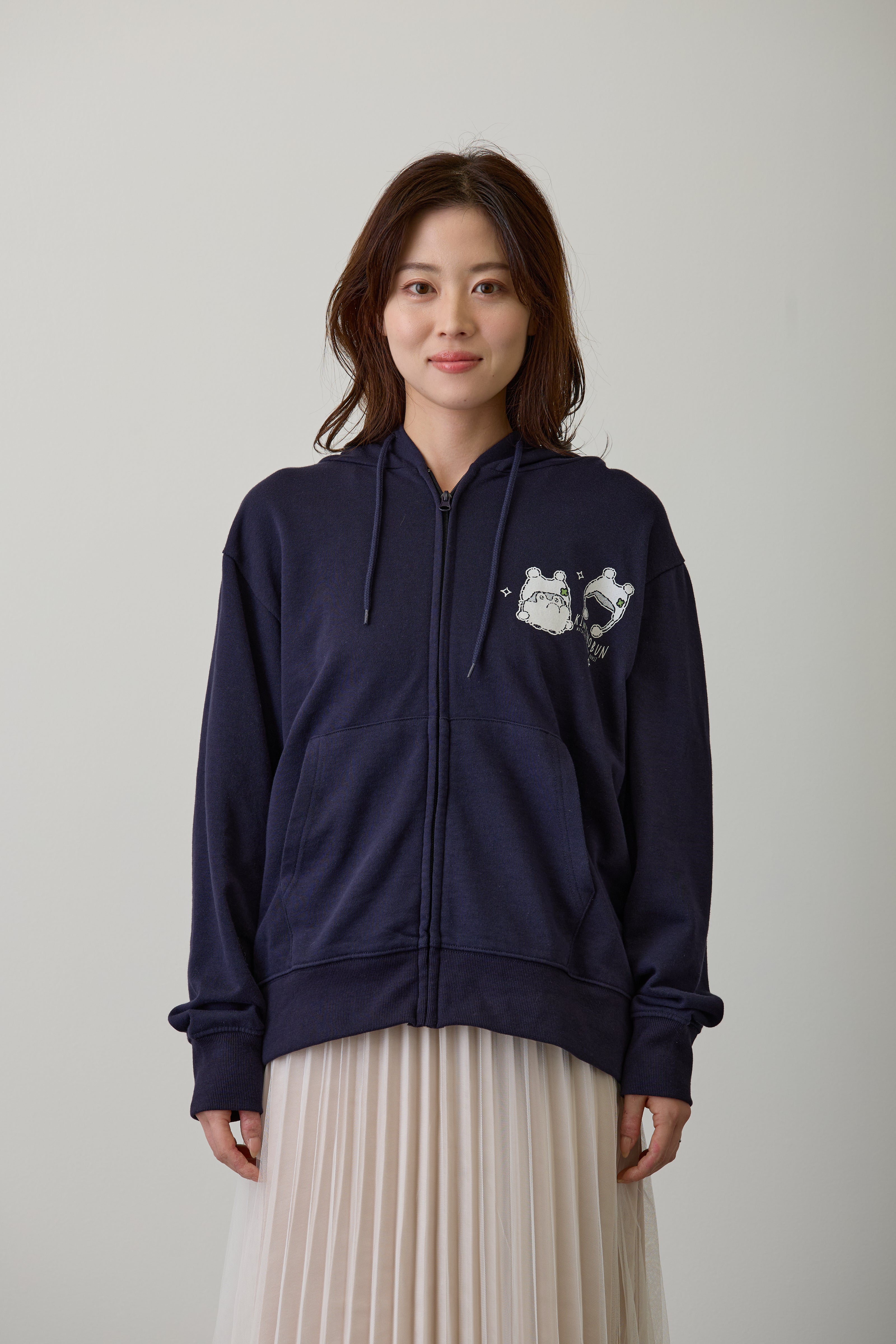 コウペンちゃん ZIPパーカー わた雪ぽんぽん ネイビー
