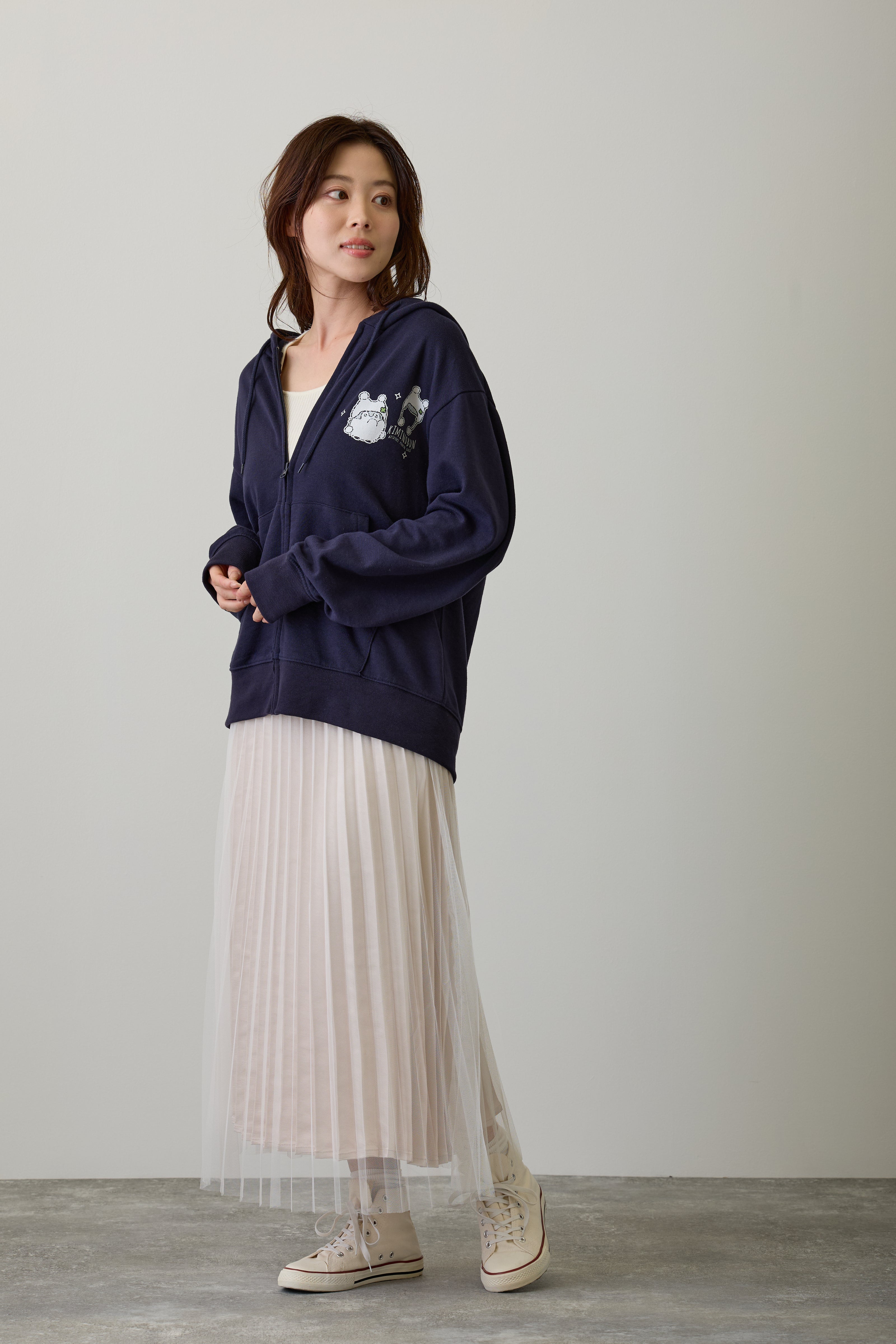 コウペンちゃん ZIPパーカー わた雪ぽんぽん ネイビー