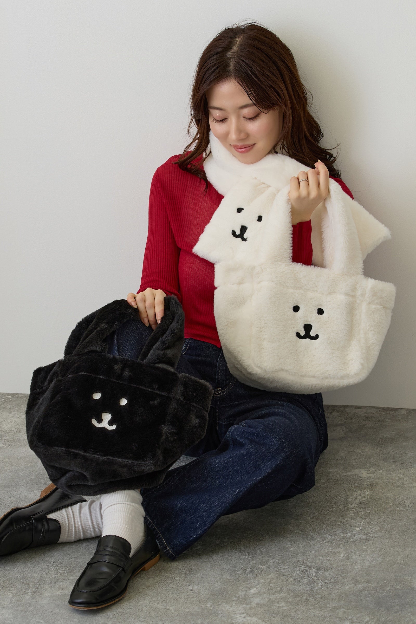 追加生産予約】ナガノキャラクターズ ファーマフラー くまフェイス